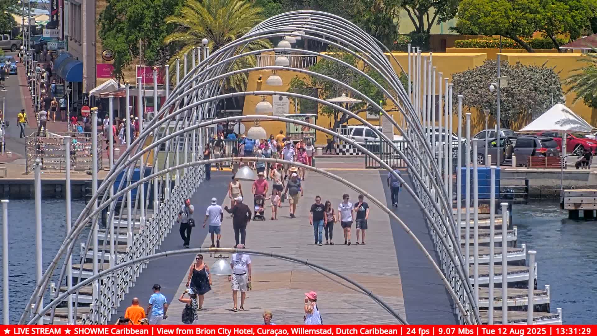 Willemstad City & The  Old Swinging  Bridge/ Queen Emma Bridge Live Cam -  Willemstad, Curacao, Netherland