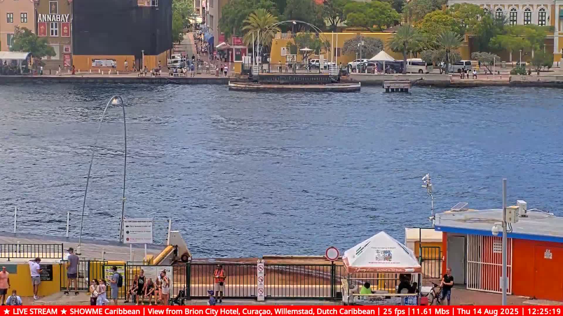 Willemstad City & The  Old Swinging  Bridge/ Queen Emma Bridge Live Cam -  Willemstad, Curacao, Netherland