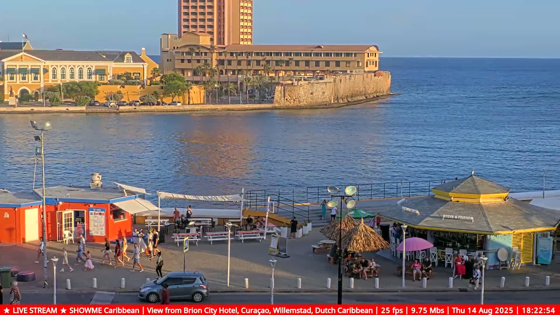 Willemstad City & The  Old Swinging  Bridge/ Queen Emma Bridge Live Cam -  Willemstad, Curacao, Netherland