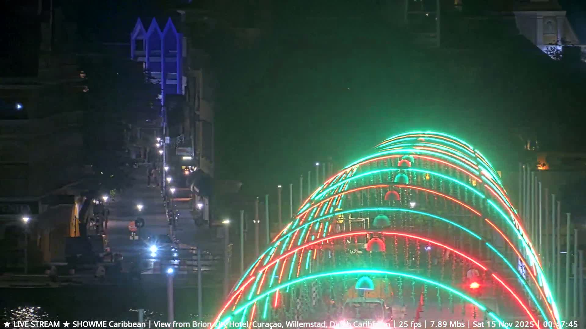 Willemstad City & The  Old Swinging  Bridge/ Queen Emma Bridge Live Cam -  Willemstad, Curacao, Netherland