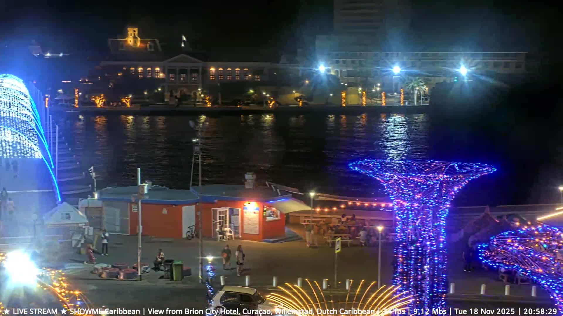 Willemstad City & The  Old Swinging  Bridge/ Queen Emma Bridge Live Cam -  Willemstad, Curacao, Netherland