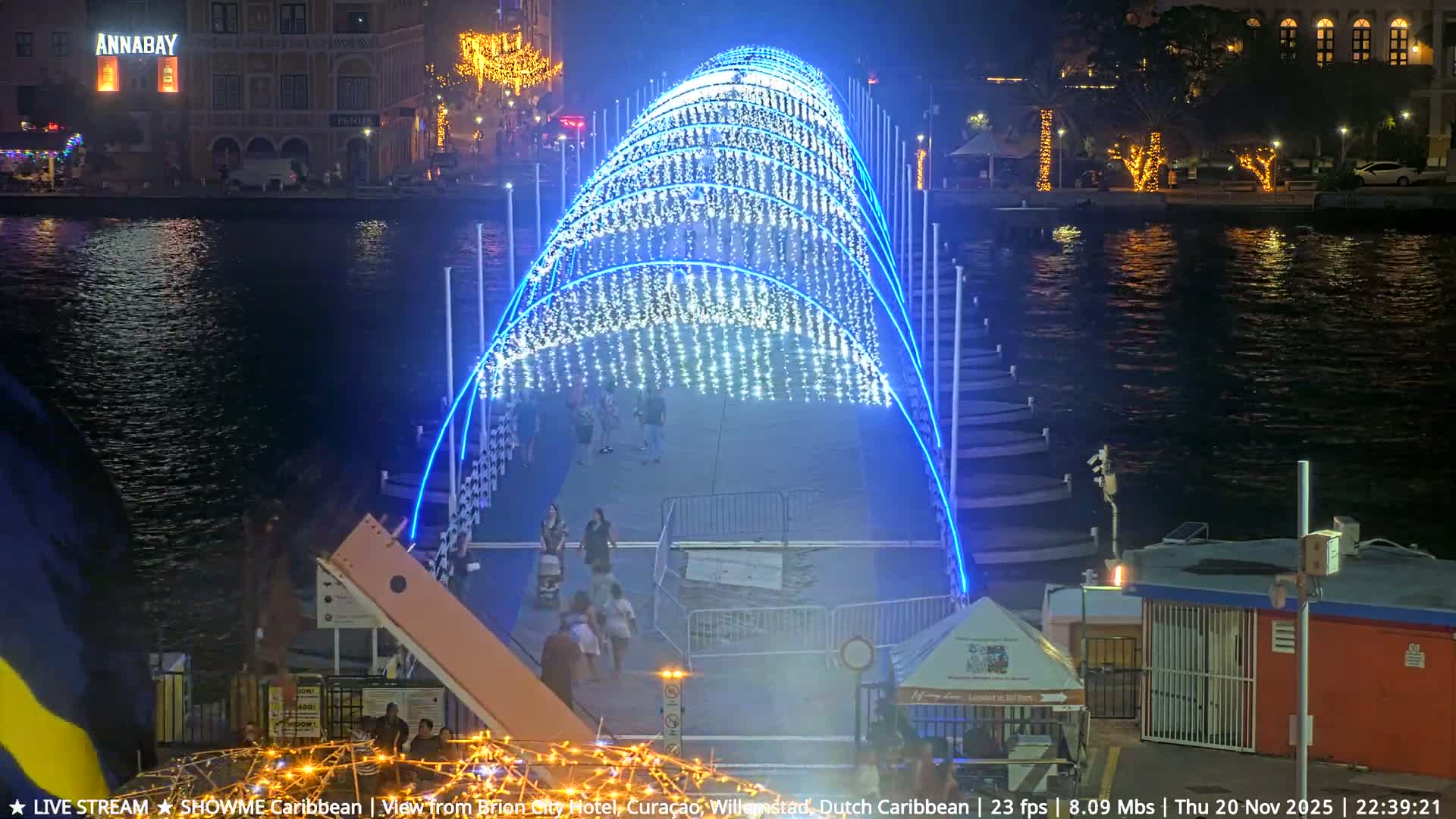 Willemstad City & The  Old Swinging  Bridge/ Queen Emma Bridge Live Cam -  Willemstad, Curacao, Netherland