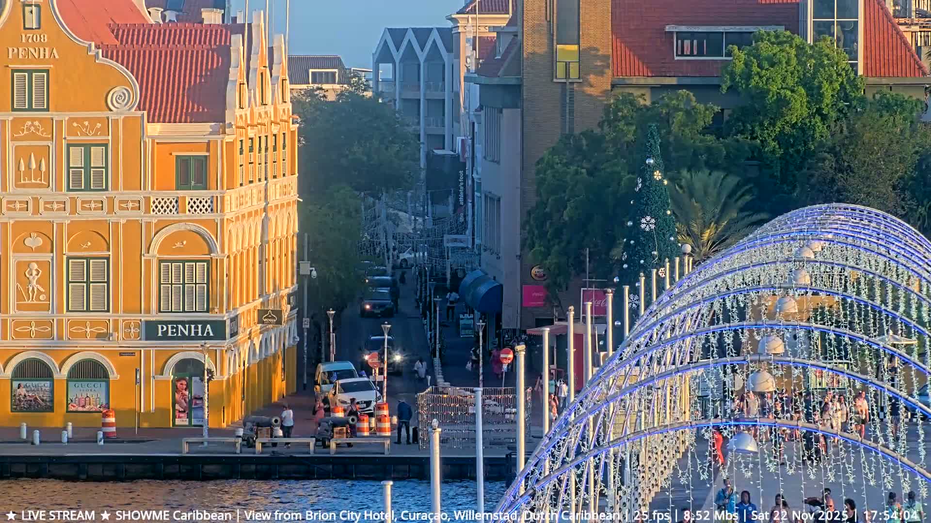 Willemstad City & The  Old Swinging  Bridge/ Queen Emma Bridge Live Cam -  Willemstad, Curacao, Netherland