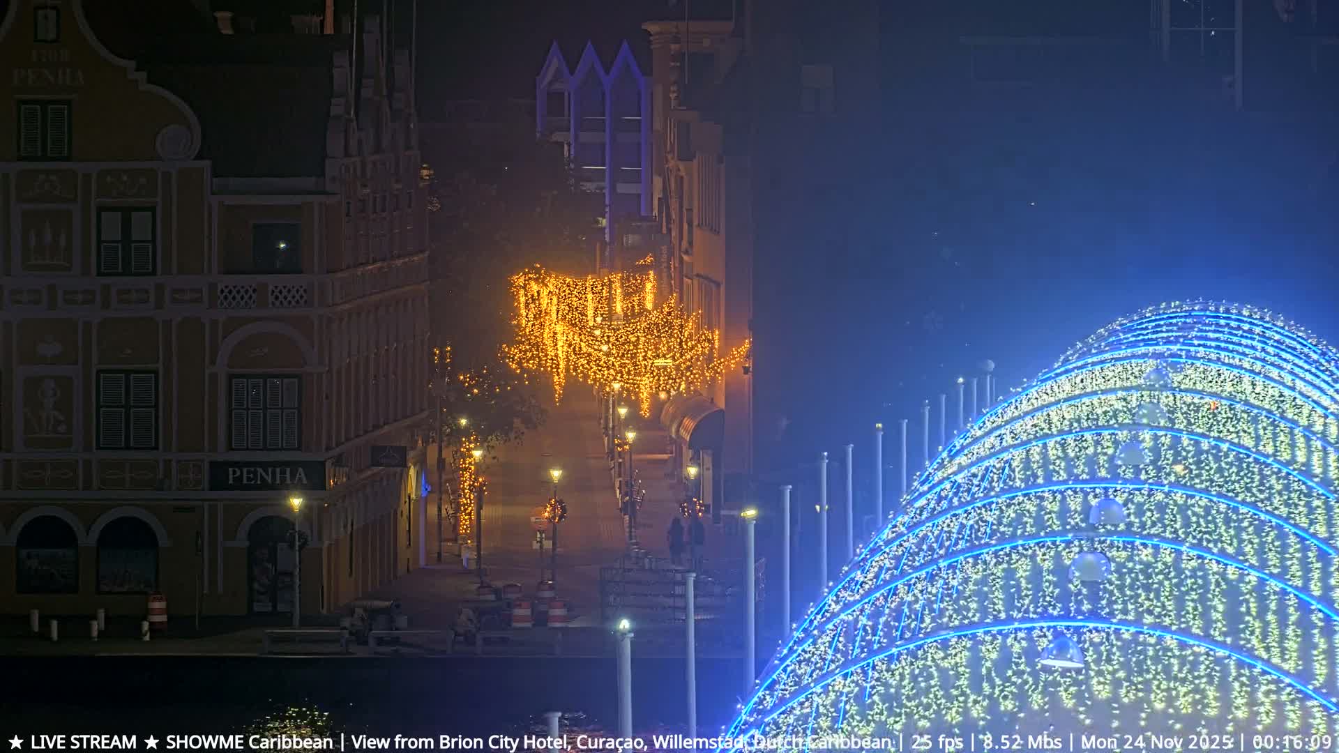 Willemstad City & The  Old Swinging  Bridge/ Queen Emma Bridge Live Cam -  Willemstad, Curacao, Netherland