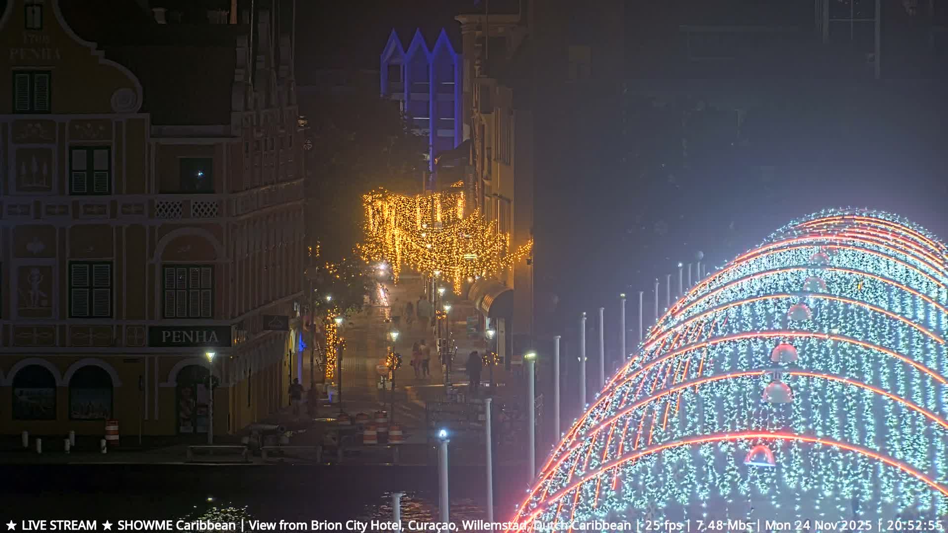 Willemstad City & The  Old Swinging  Bridge/ Queen Emma Bridge Live Cam -  Willemstad, Curacao, Netherland