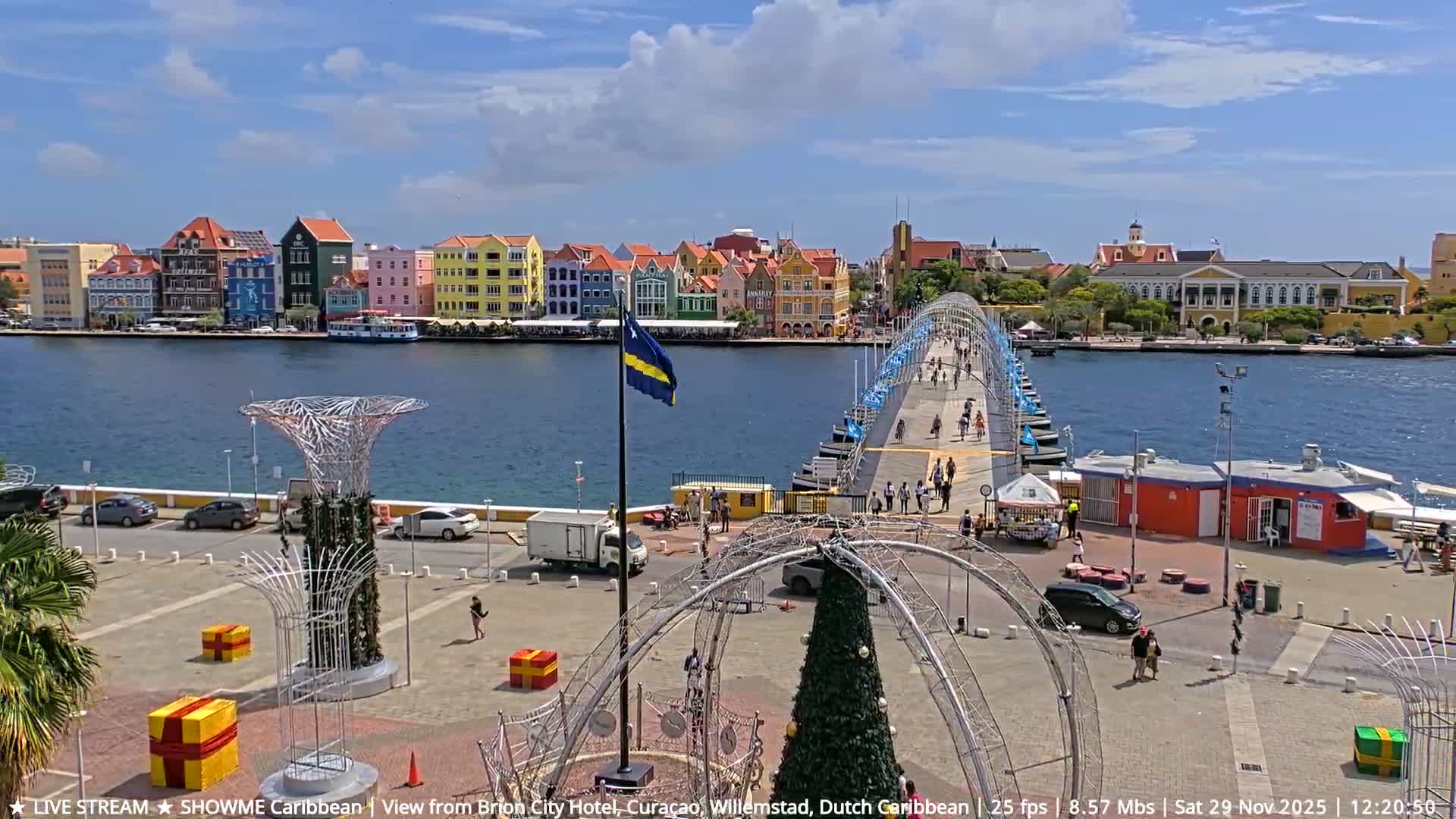 Willemstad City & The  Old Swinging  Bridge/ Queen Emma Bridge Live Cam -  Willemstad, Curacao, Netherland