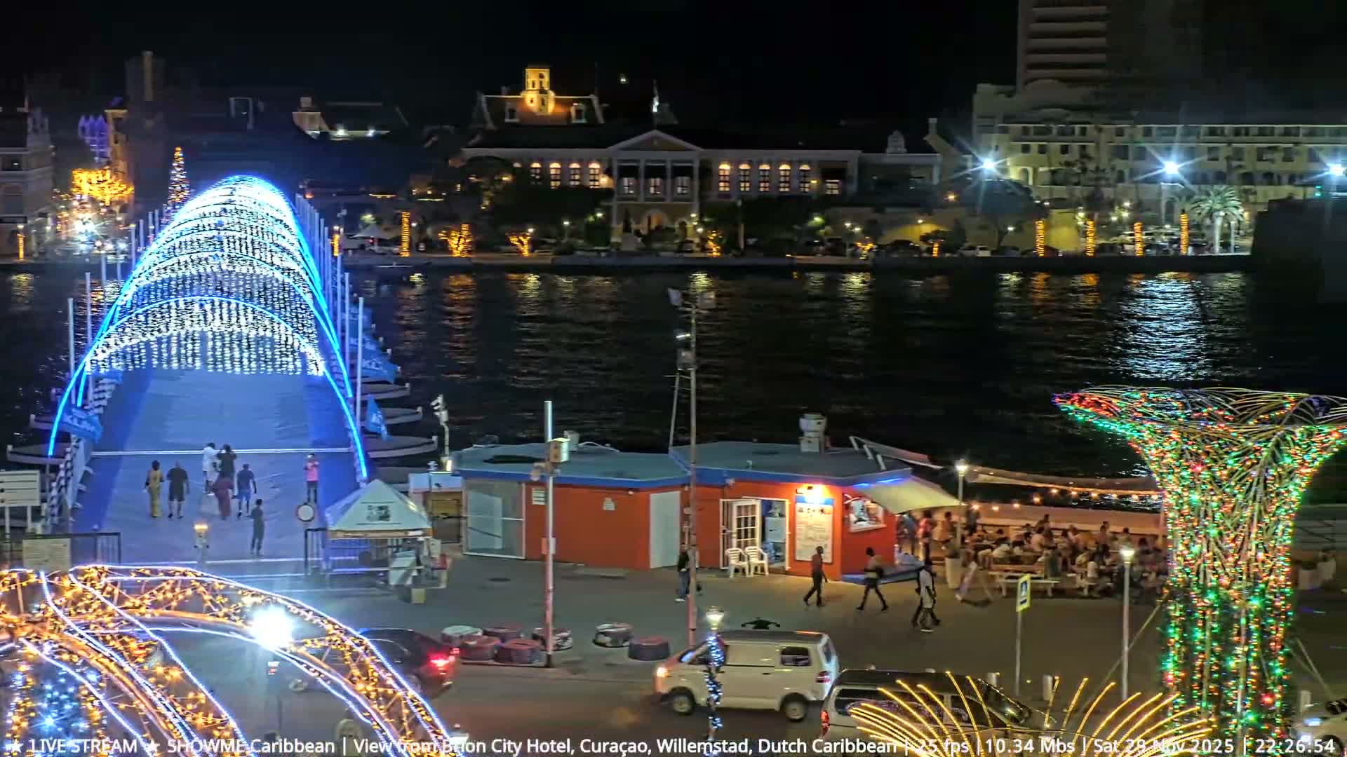 Willemstad City & The  Old Swinging  Bridge/ Queen Emma Bridge Live Cam -  Willemstad, Curacao, Netherland