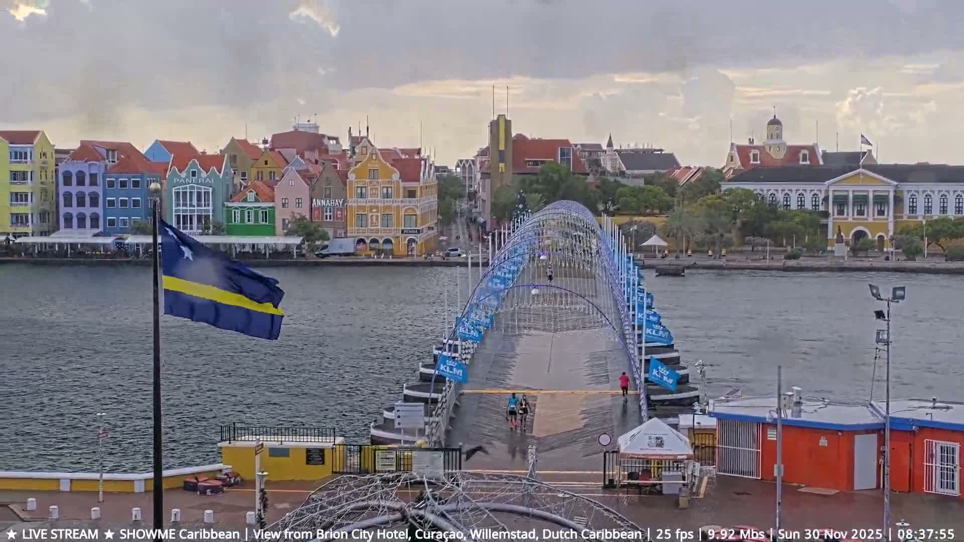 Willemstad City & The  Old Swinging  Bridge/ Queen Emma Bridge Live Cam -  Willemstad, Curacao, Netherland