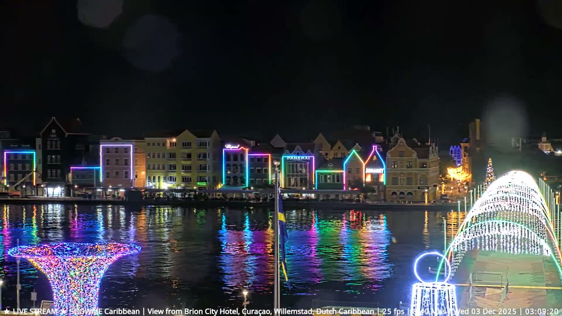 Willemstad City & The  Old Swinging  Bridge/ Queen Emma Bridge Live Cam -  Willemstad, Curacao, Netherland