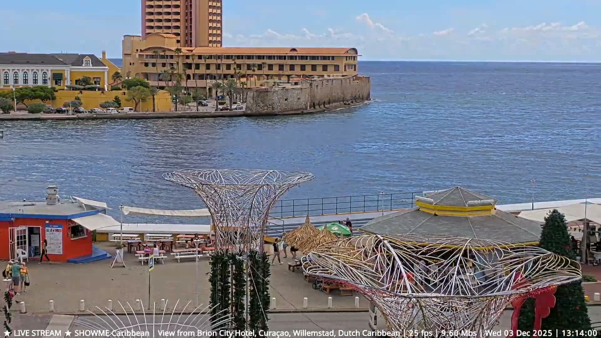 Willemstad City & The  Old Swinging  Bridge/ Queen Emma Bridge Live Cam -  Willemstad, Curacao, Netherland