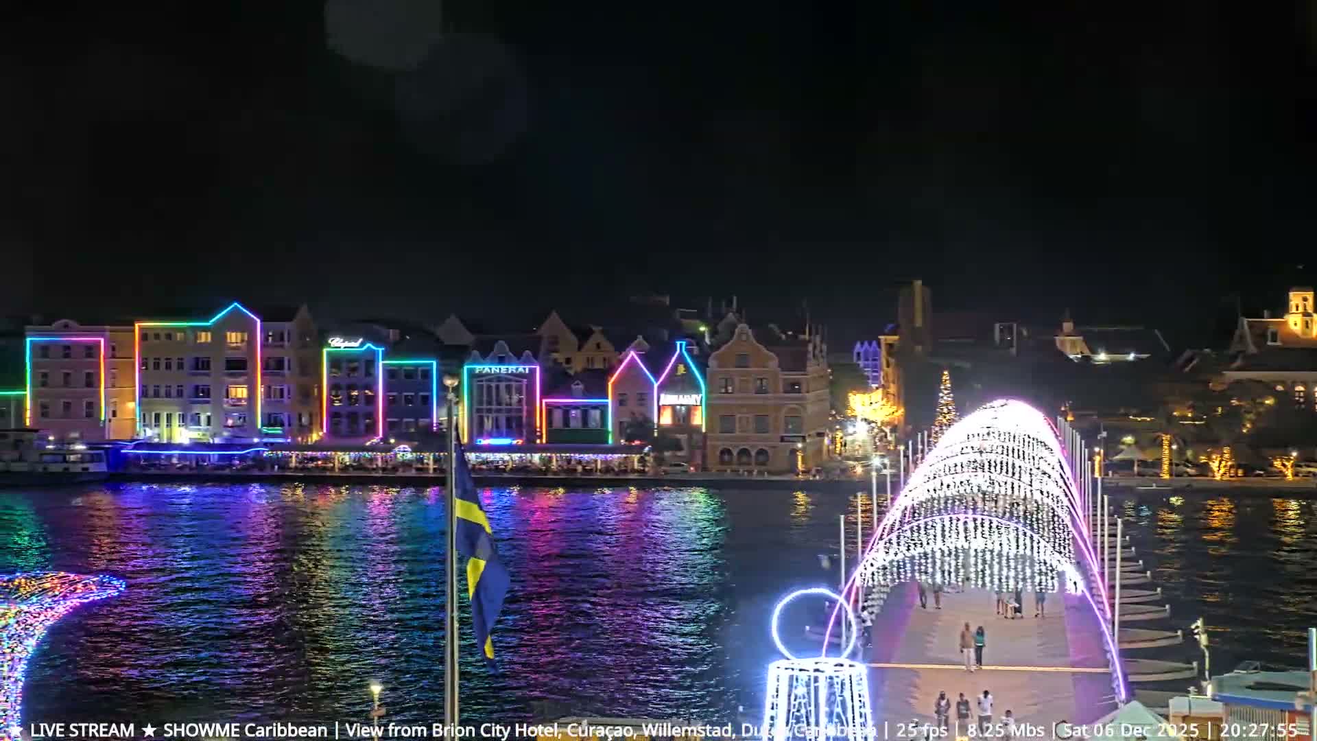 Willemstad City & The  Old Swinging  Bridge/ Queen Emma Bridge Live Cam -  Willemstad, Curacao, Netherland