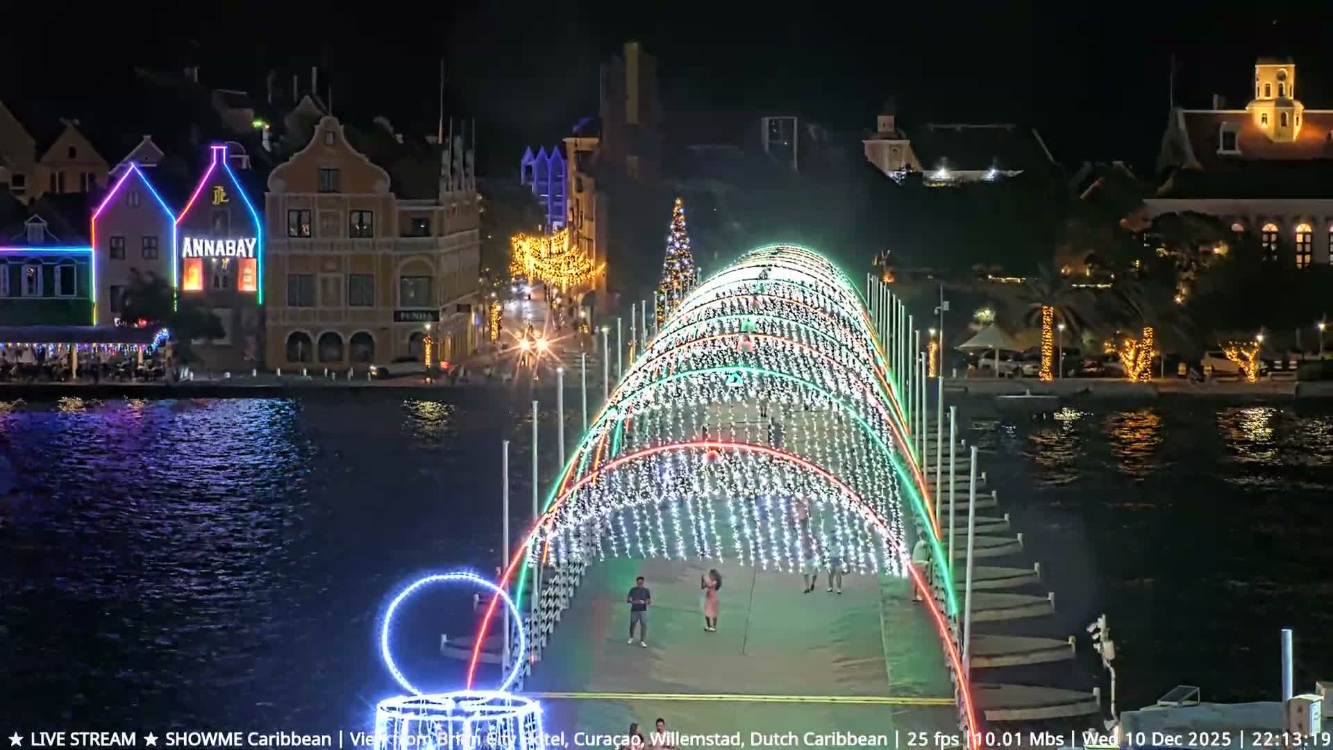 Willemstad City & The  Old Swinging  Bridge/ Queen Emma Bridge Live Cam -  Willemstad, Curacao, Netherland