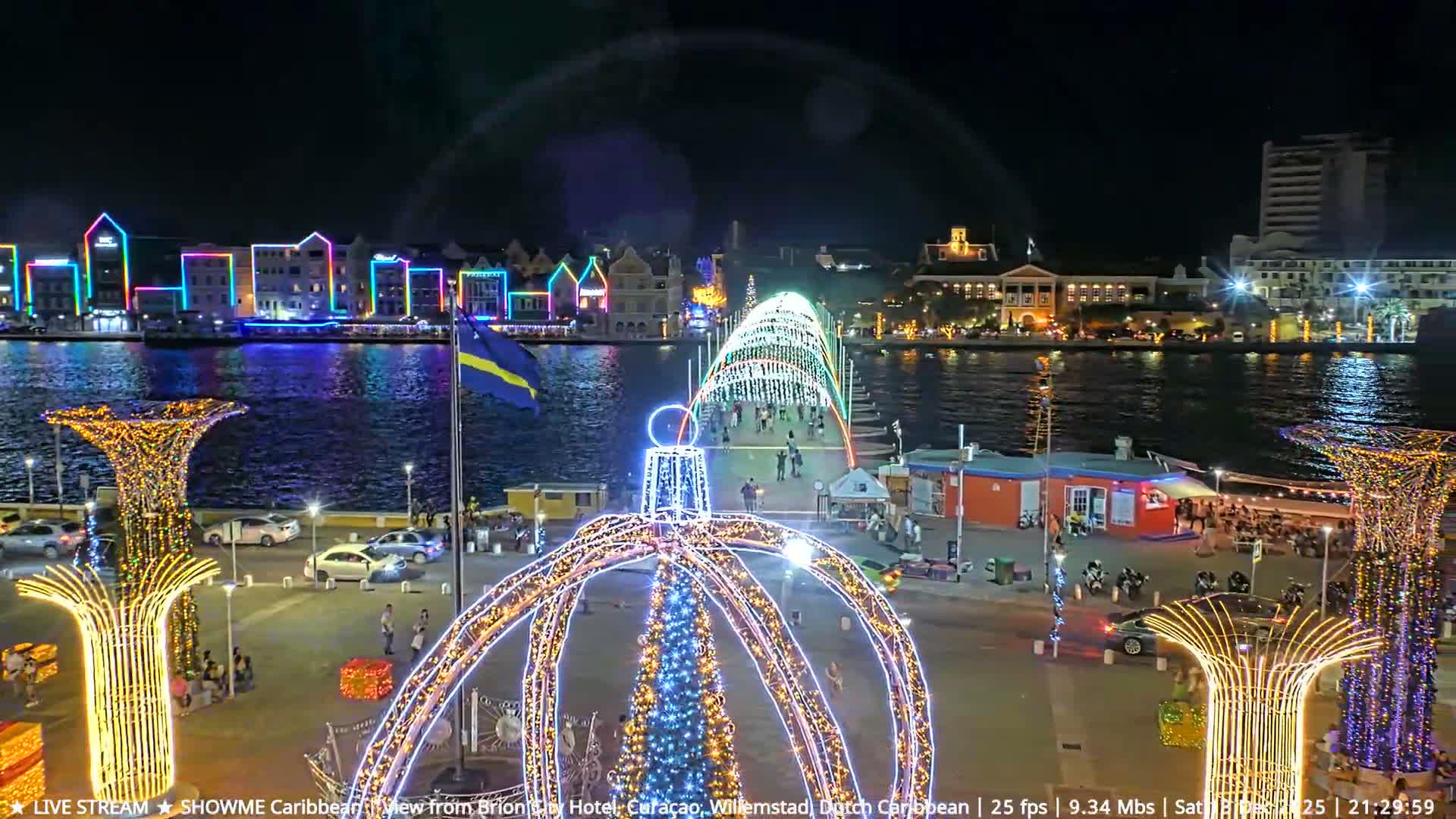 Willemstad City & The  Old Swinging  Bridge/ Queen Emma Bridge Live Cam -  Willemstad, Curacao, Netherland