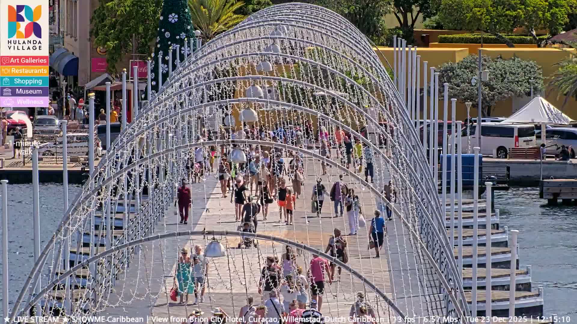 Willemstad City & The  Old Swinging  Bridge/ Queen Emma Bridge Live Cam -  Willemstad, Curacao, Netherland