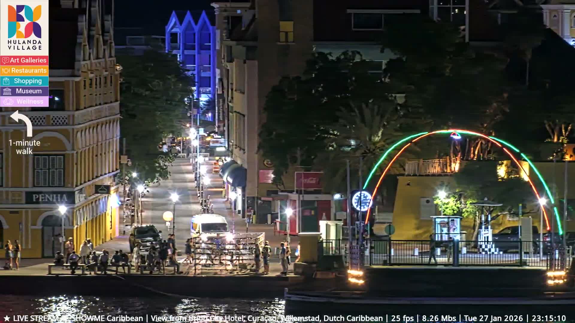 Willemstad City & The  Old Swinging  Bridge/ Queen Emma Bridge Live Cam -  Willemstad, Curacao, Netherland