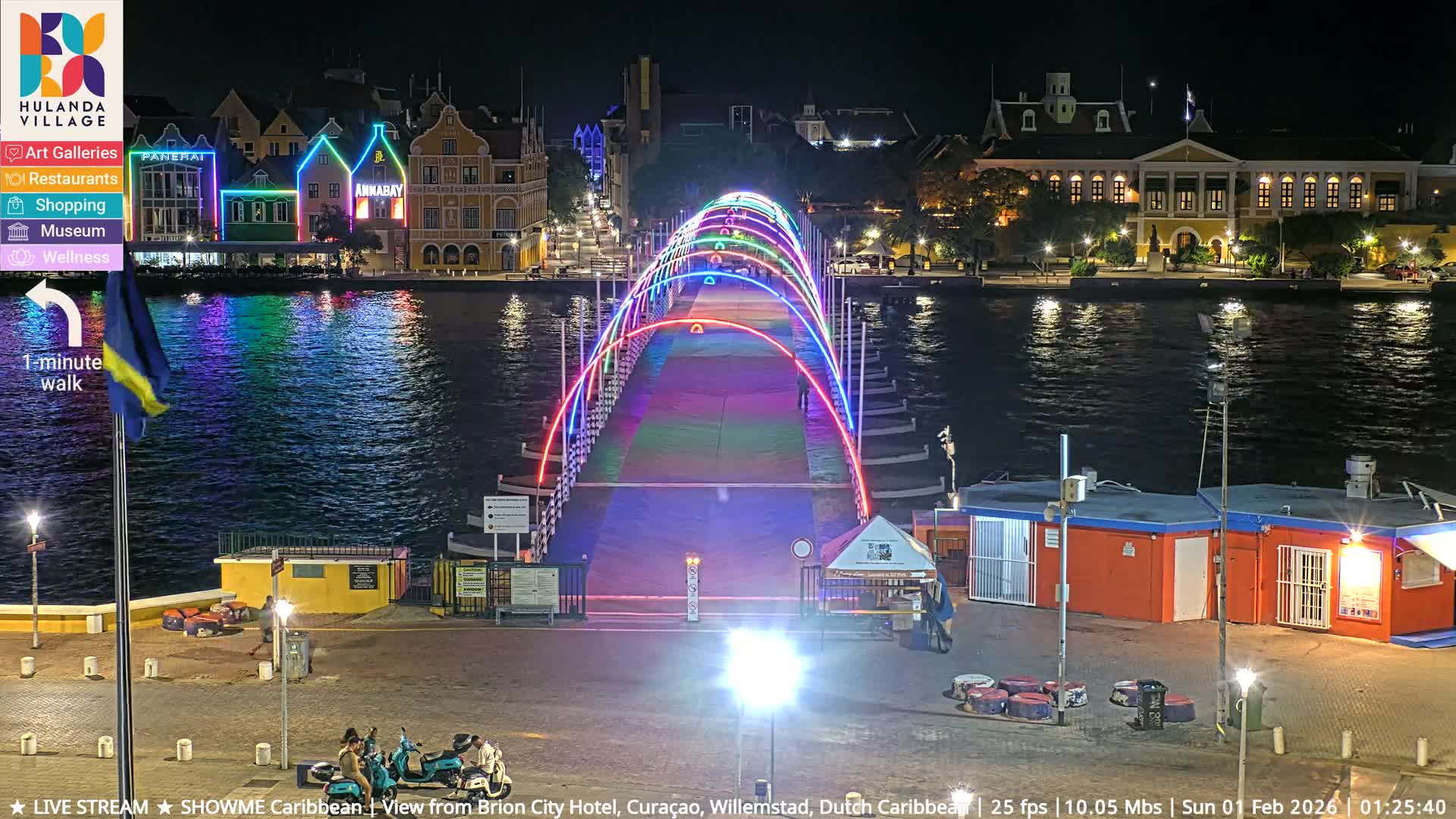 Willemstad City & The  Old Swinging  Bridge/ Queen Emma Bridge Live Cam -  Willemstad, Curacao, Netherland