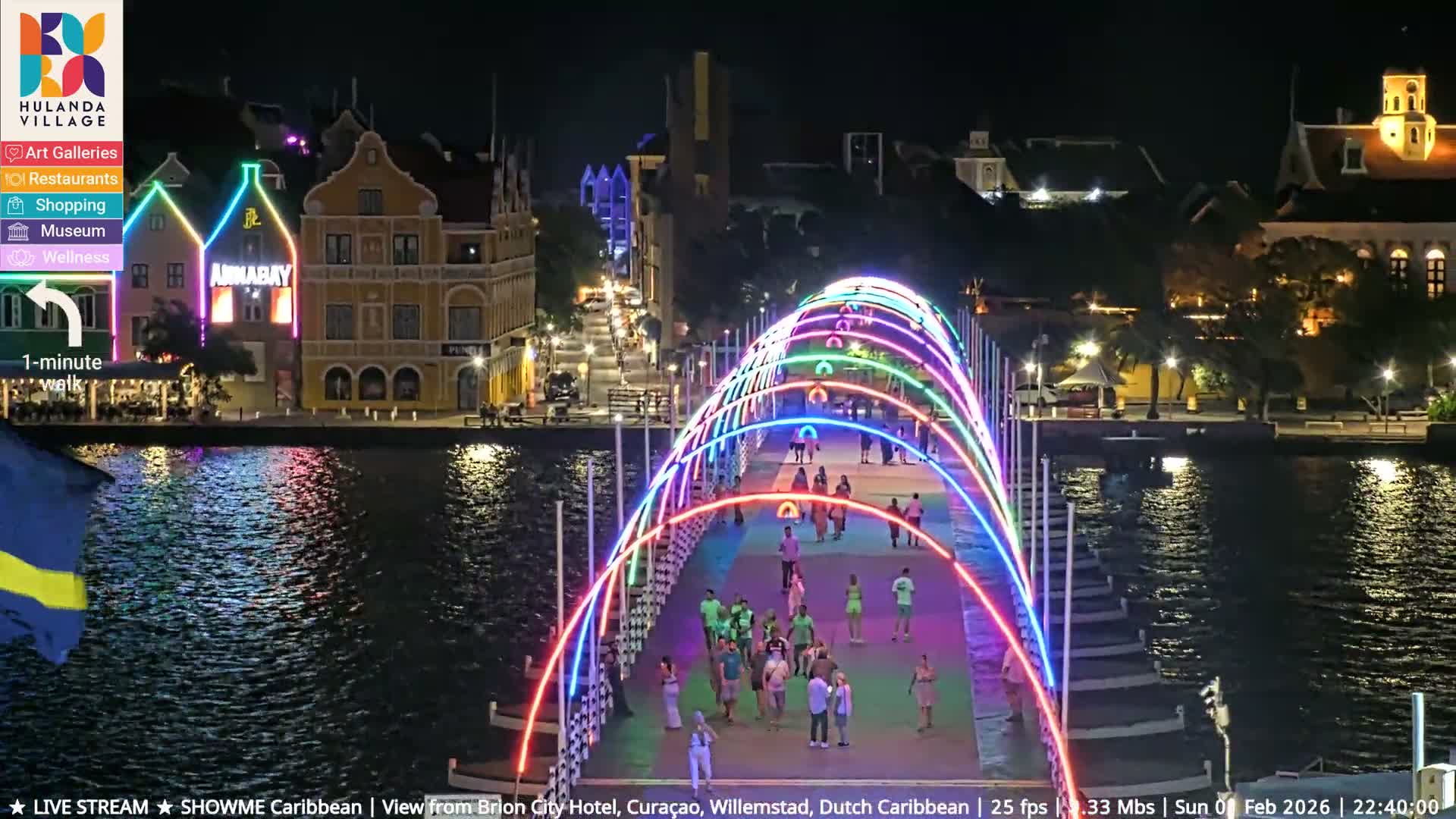 Willemstad City & The  Old Swinging  Bridge/ Queen Emma Bridge Live Cam -  Willemstad, Curacao, Netherland