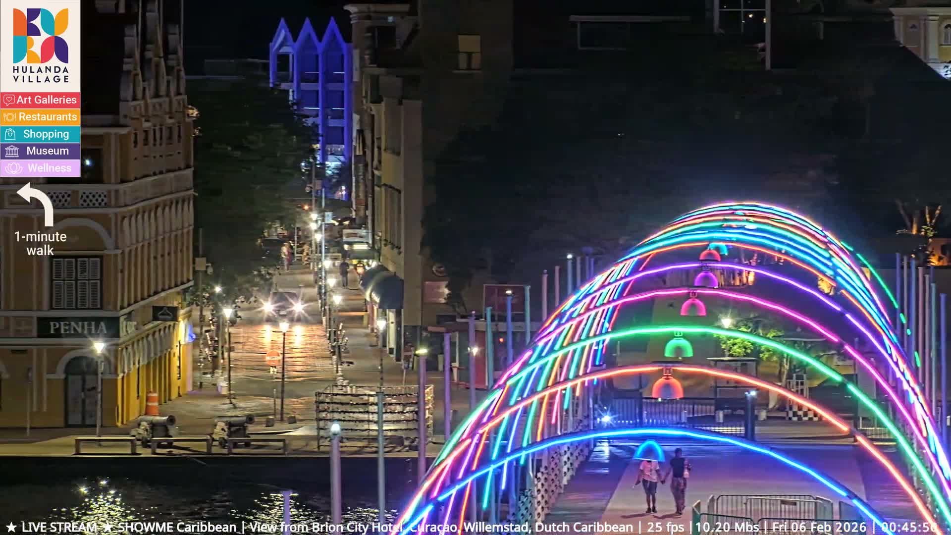 Willemstad City & The  Old Swinging  Bridge/ Queen Emma Bridge Live Cam -  Willemstad, Curacao, Netherland
