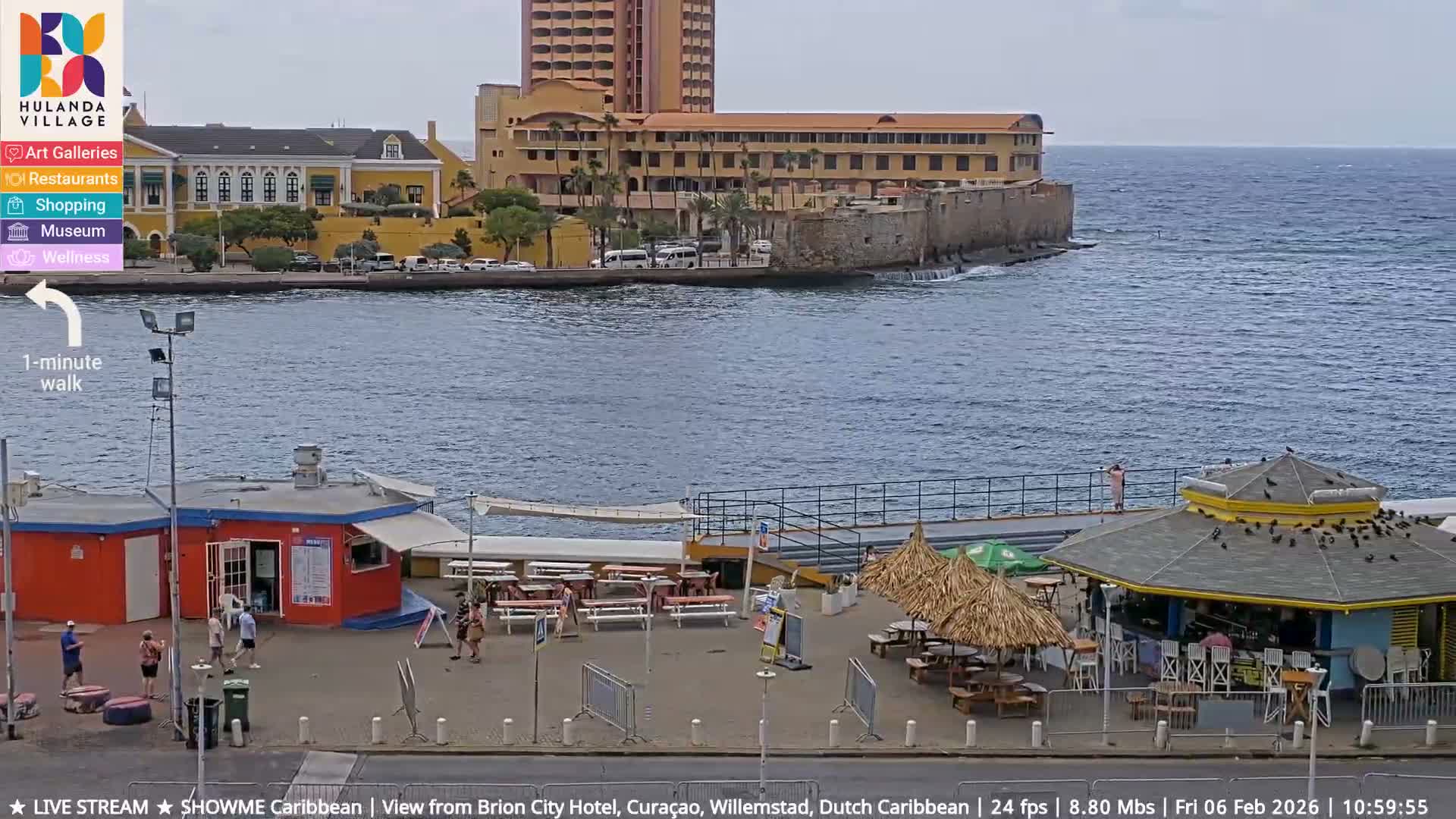 Willemstad City & The  Old Swinging  Bridge/ Queen Emma Bridge Live Cam -  Willemstad, Curacao, Netherland
