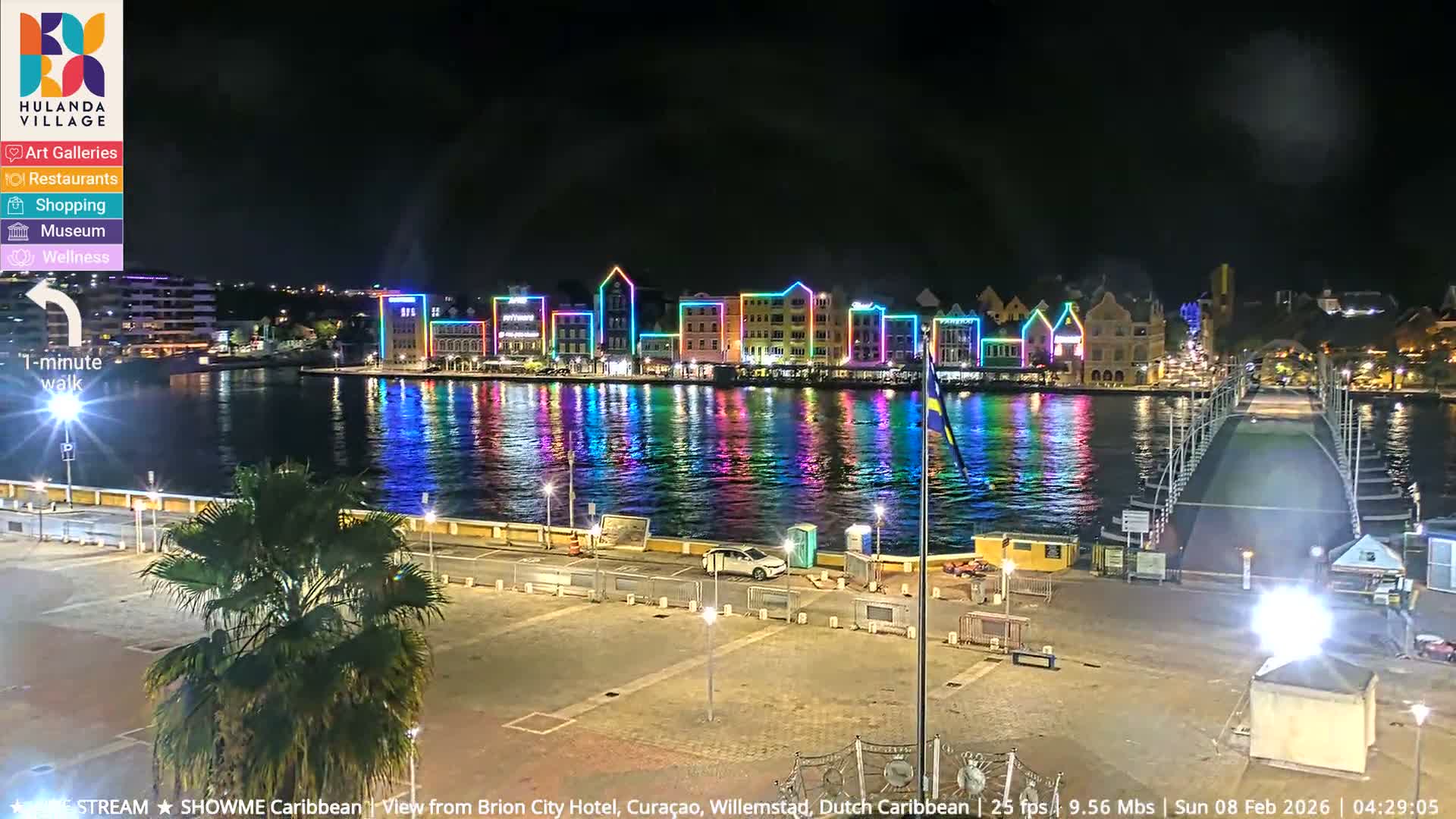 Willemstad City & The  Old Swinging  Bridge/ Queen Emma Bridge Live Cam -  Willemstad, Curacao, Netherland