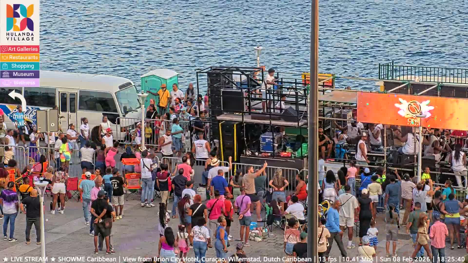 Willemstad City & The  Old Swinging  Bridge/ Queen Emma Bridge Live Cam -  Willemstad, Curacao, Netherland