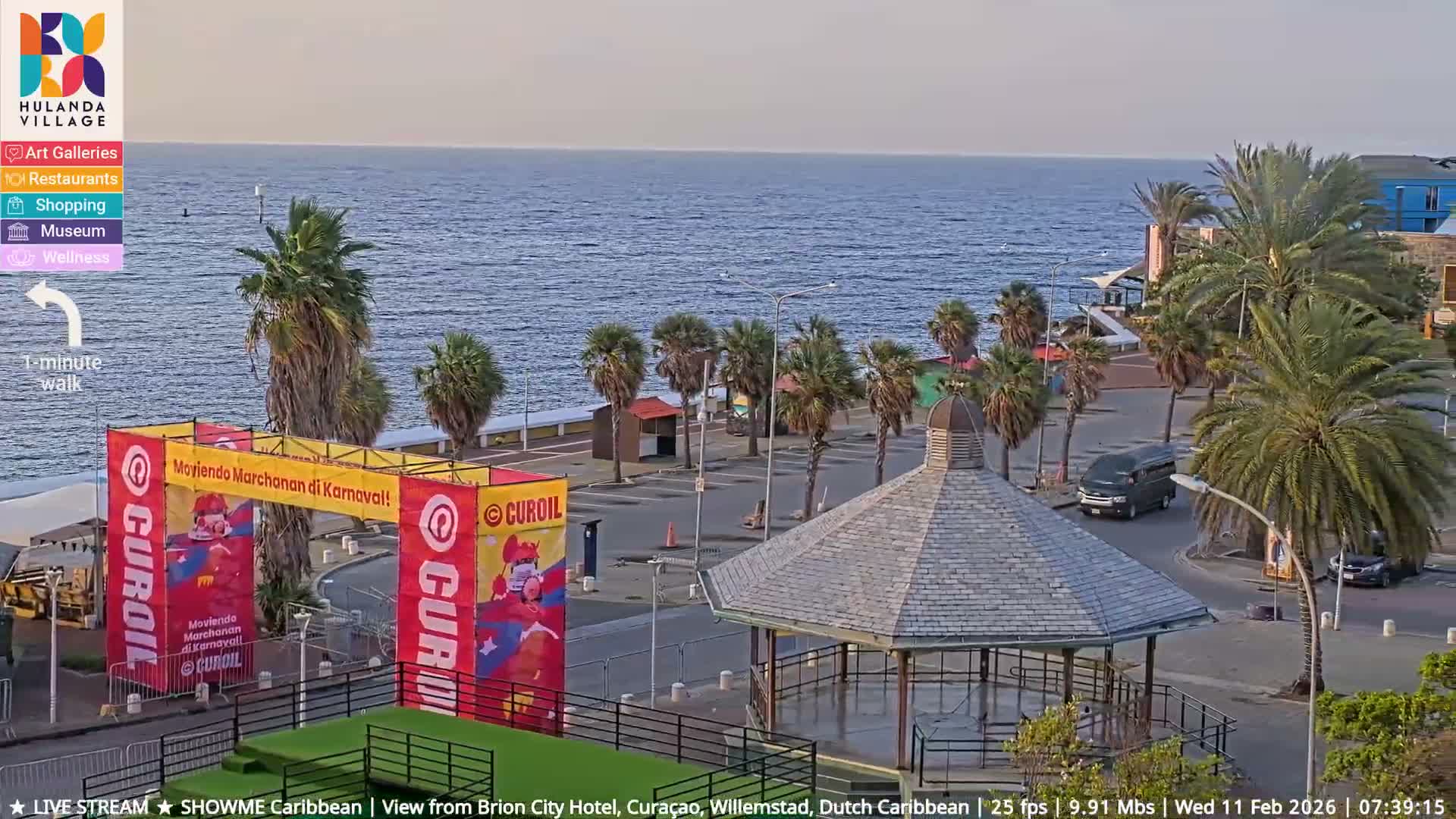 Willemstad City & The  Old Swinging  Bridge/ Queen Emma Bridge Live Cam -  Willemstad, Curacao, Netherland