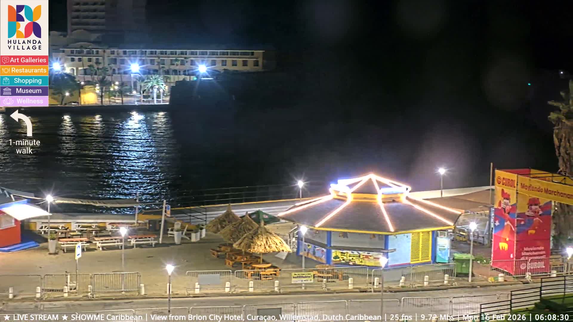 Willemstad City & The  Old Swinging  Bridge/ Queen Emma Bridge Live Cam -  Willemstad, Curacao, Netherland
