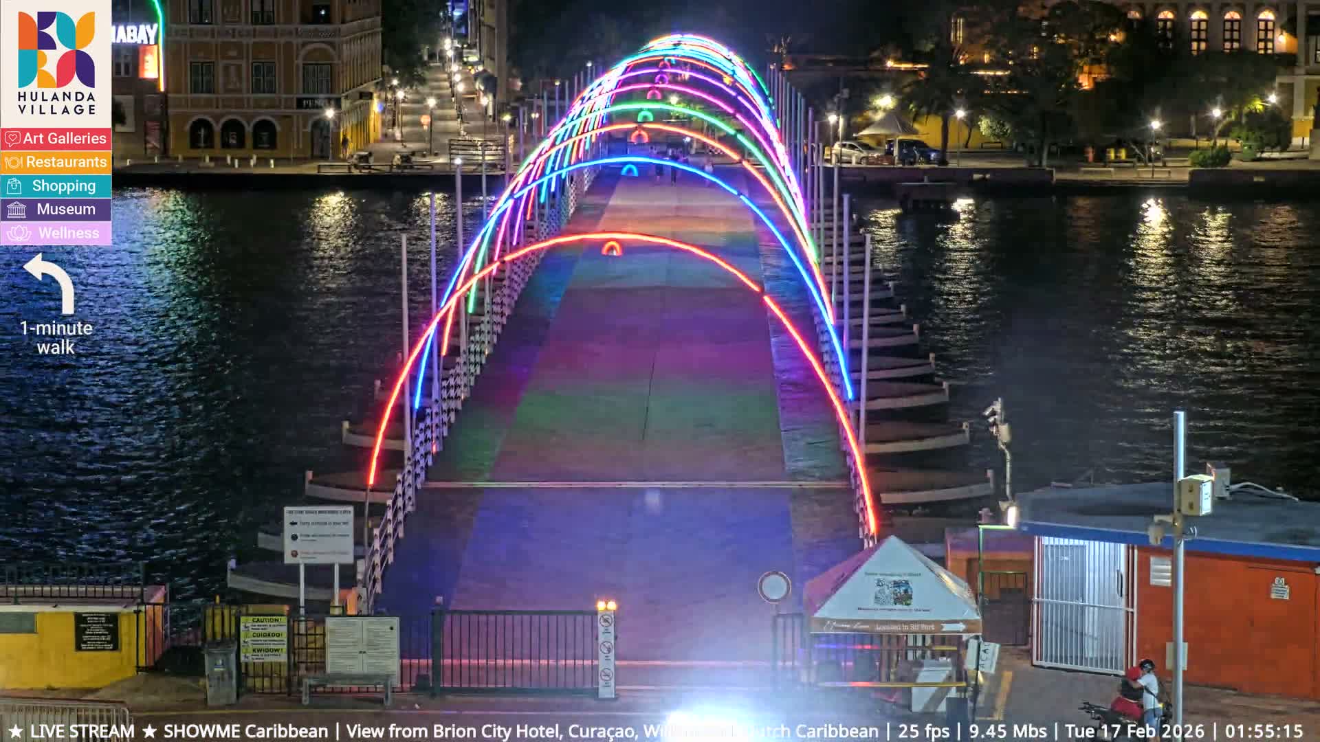 Willemstad City & The  Old Swinging  Bridge/ Queen Emma Bridge Live Cam -  Willemstad, Curacao, Netherland