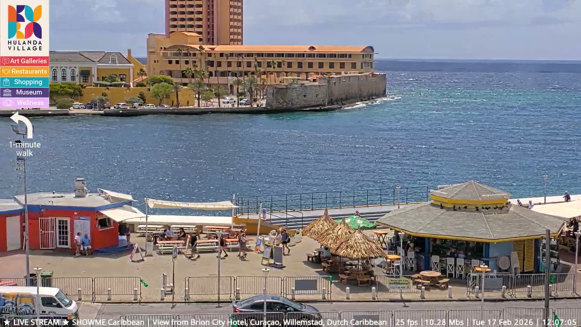 Willemstad City & The  Old Swinging  Bridge/ Queen Emma Bridge Live Cam -  Willemstad, Curacao, Netherland