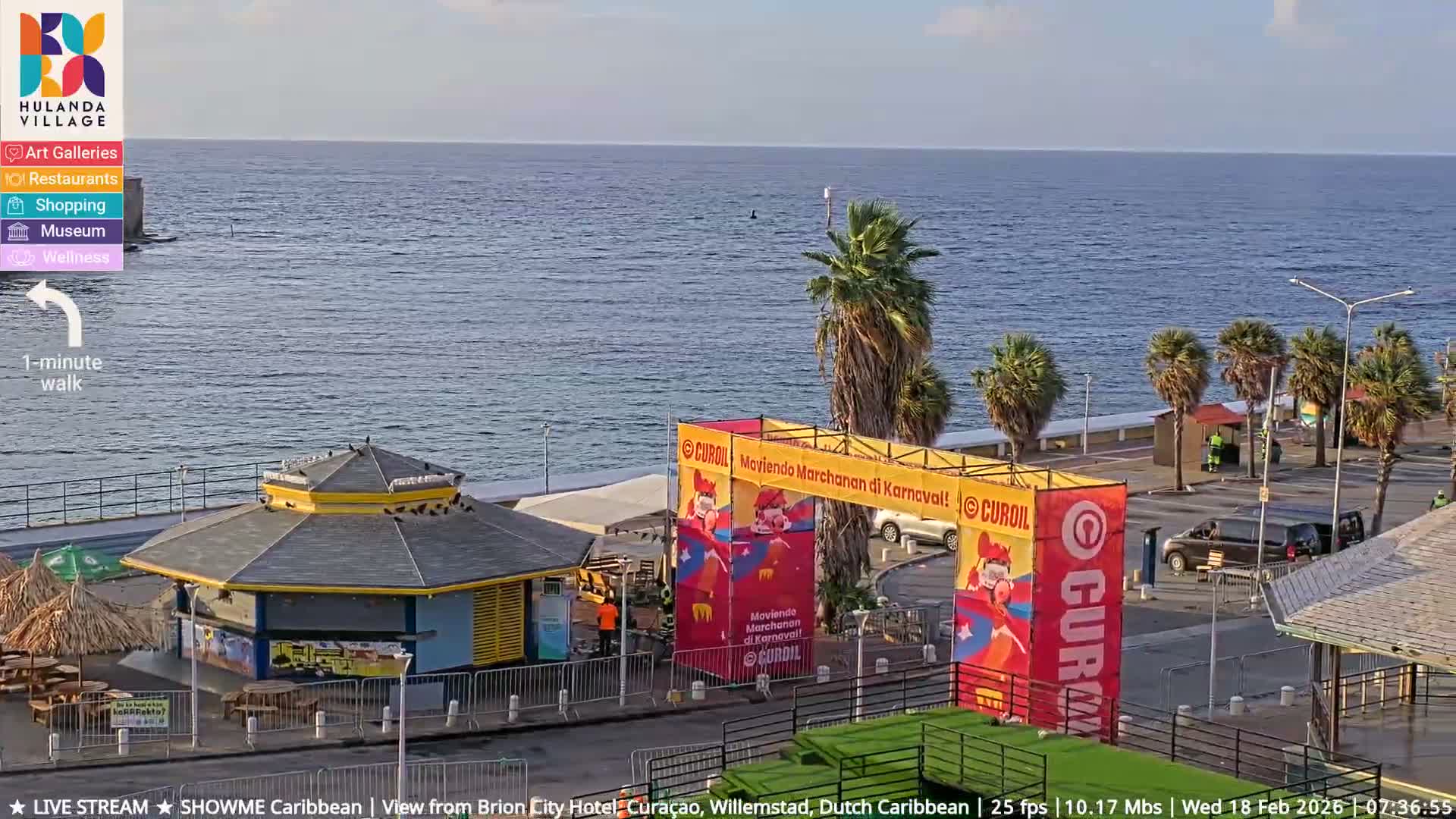 Willemstad City & The  Old Swinging  Bridge/ Queen Emma Bridge Live Cam -  Willemstad, Curacao, Netherland