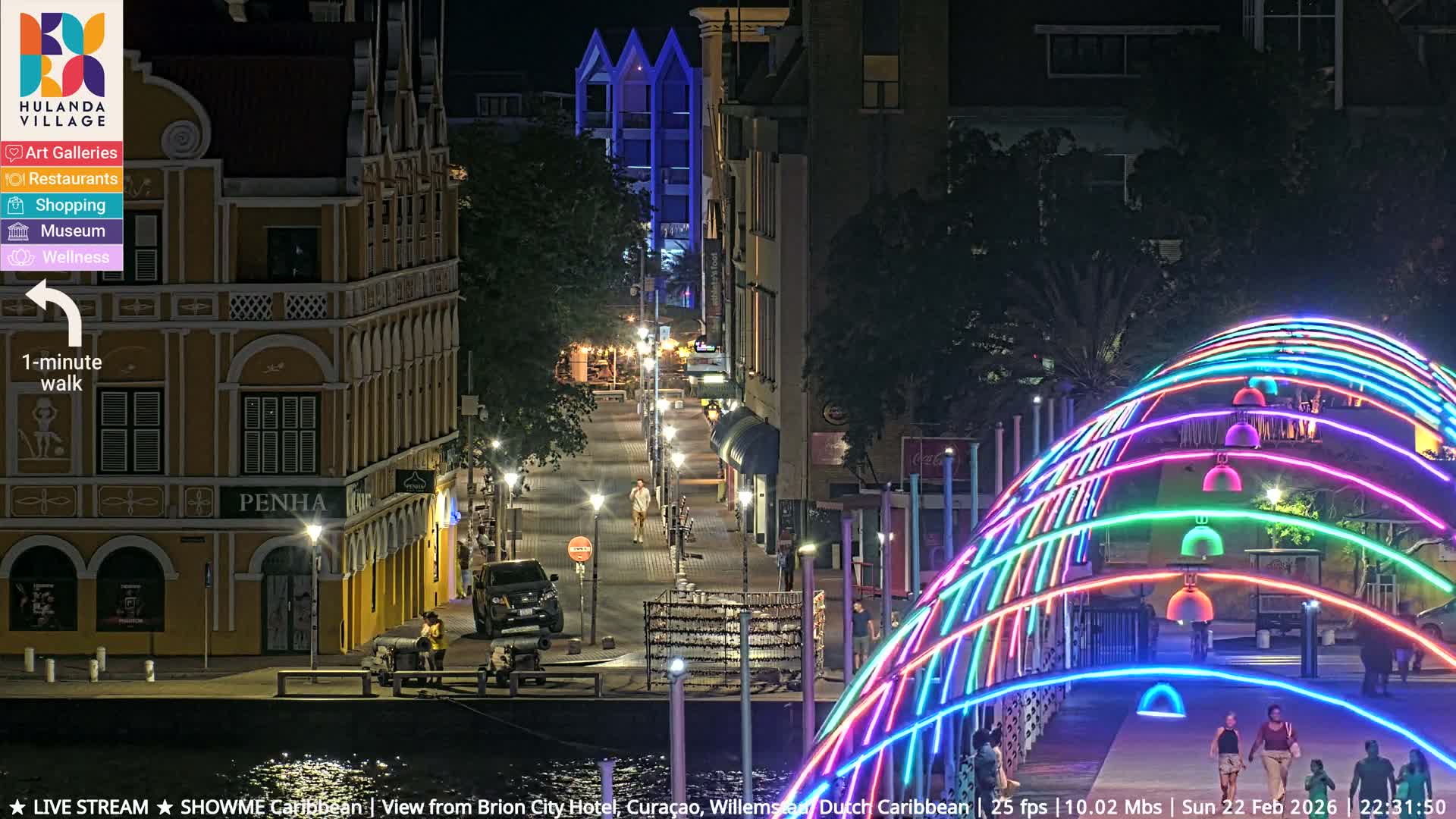 Willemstad City & The  Old Swinging  Bridge/ Queen Emma Bridge Live Cam -  Willemstad, Curacao, Netherland