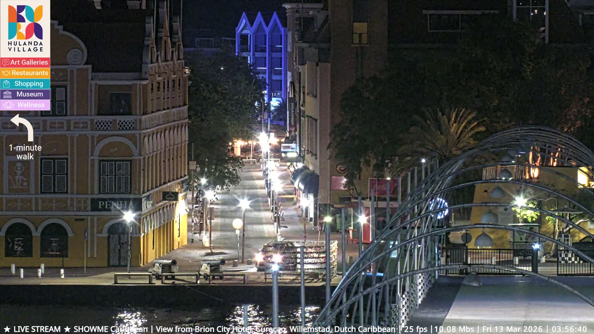 Willemstad City & The  Old Swinging  Bridge/ Queen Emma Bridge Live Cam -  Willemstad, Curacao, Netherland