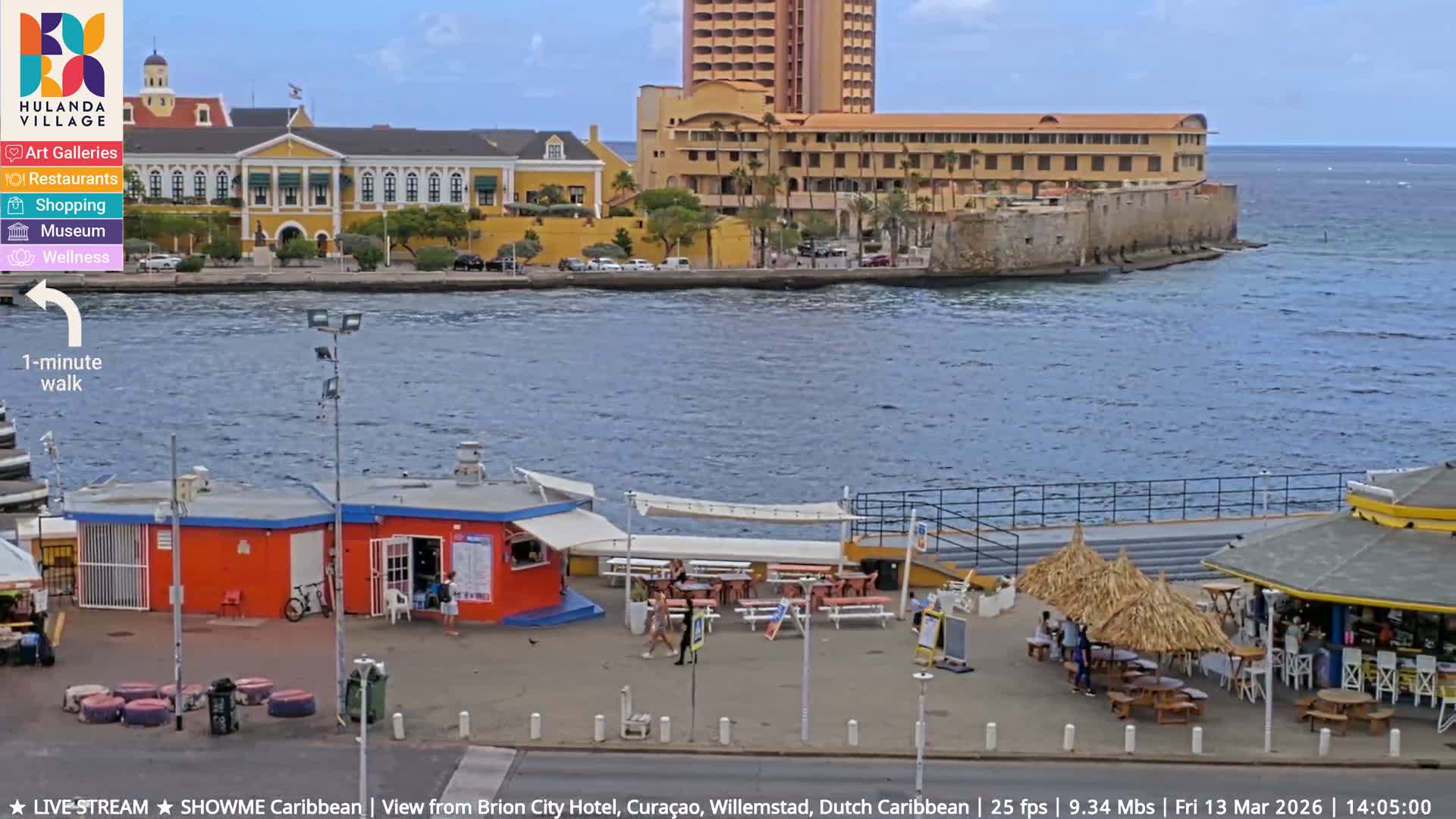 Willemstad City & The  Old Swinging  Bridge/ Queen Emma Bridge Live Cam -  Willemstad, Curacao, Netherland