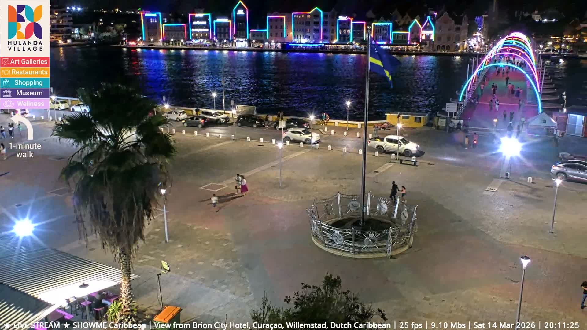 Willemstad City & The  Old Swinging  Bridge/ Queen Emma Bridge Live Cam -  Willemstad, Curacao, Netherland
