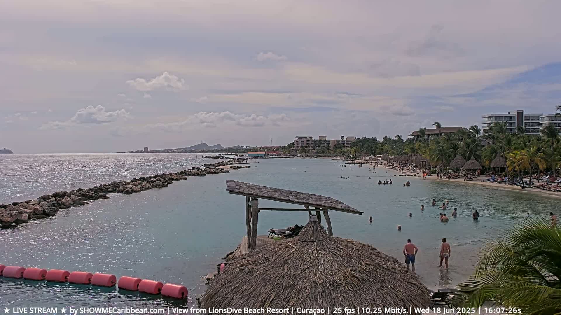Carribean, Curacao, Mambo Beach  Live Cam - Willemstad, Curaçao, Netherland