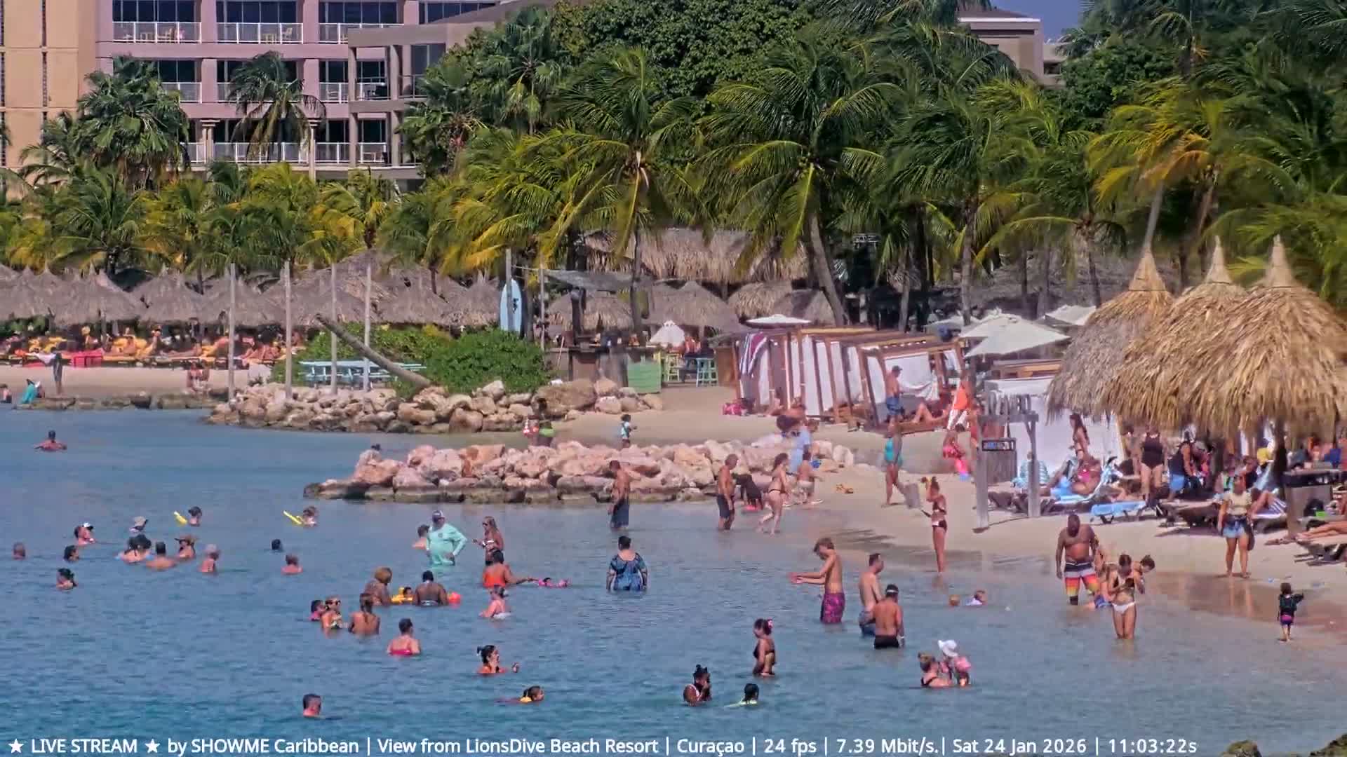 Carribean, Curacao, Mambo Beach  Live Cam - Willemstad, Curaçao, Netherland