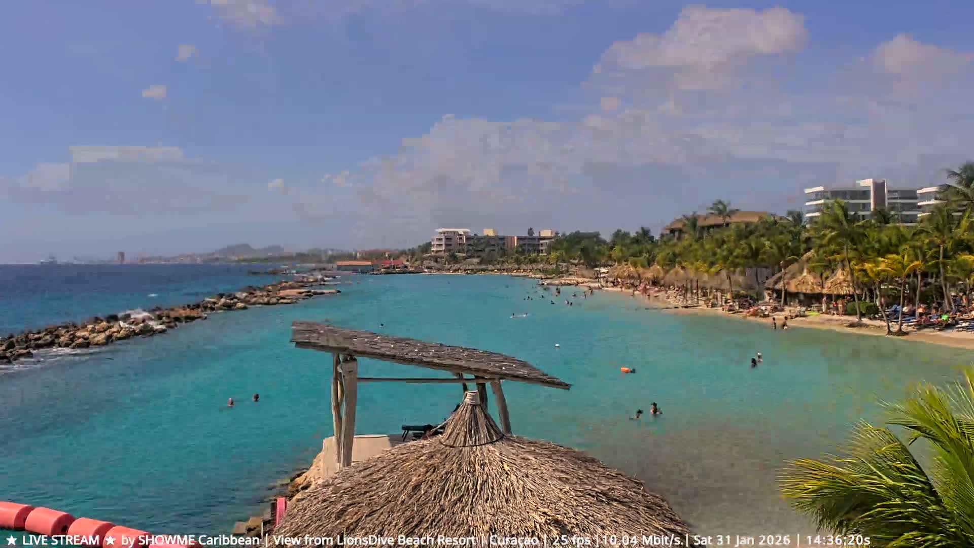 Carribean, Curacao, Mambo Beach  Live Cam - Willemstad, Curaçao, Netherland