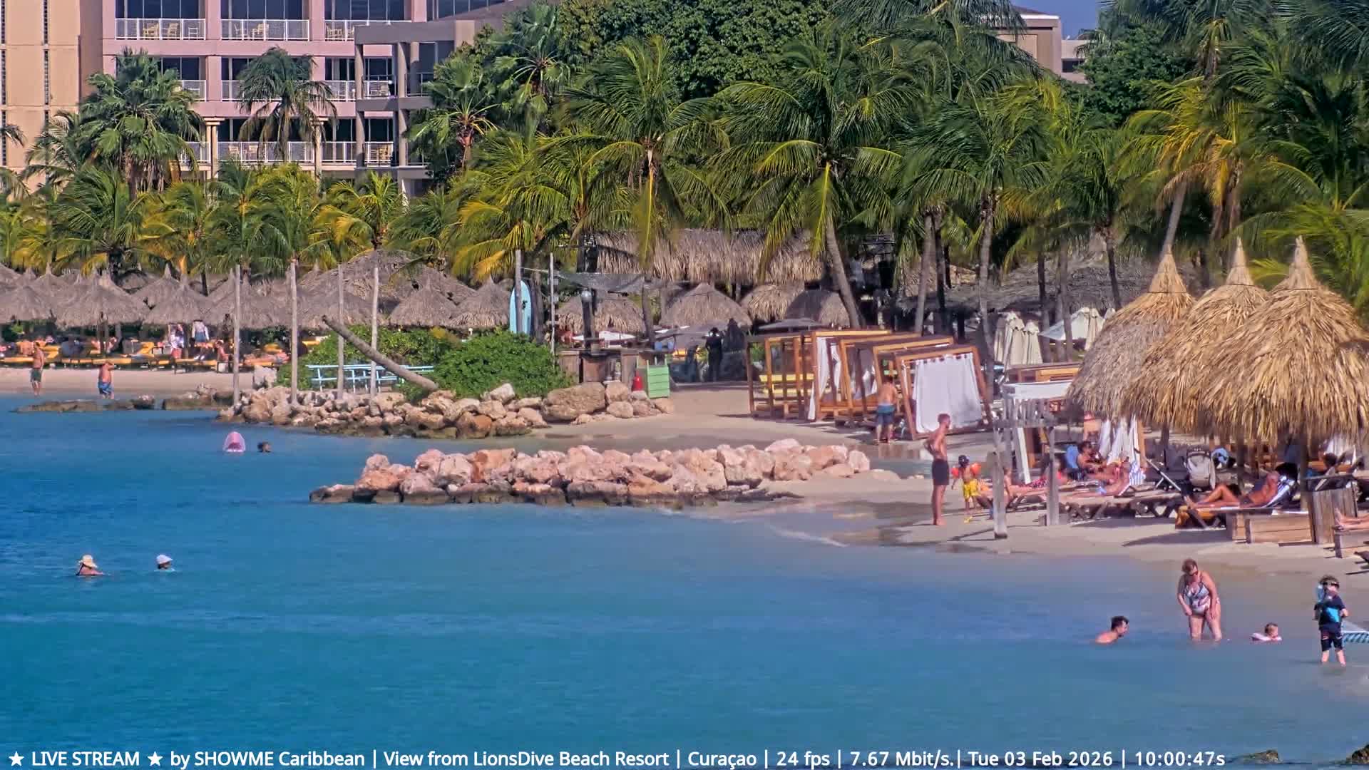 Carribean, Curacao, Mambo Beach  Live Cam - Willemstad, Curaçao, Netherland