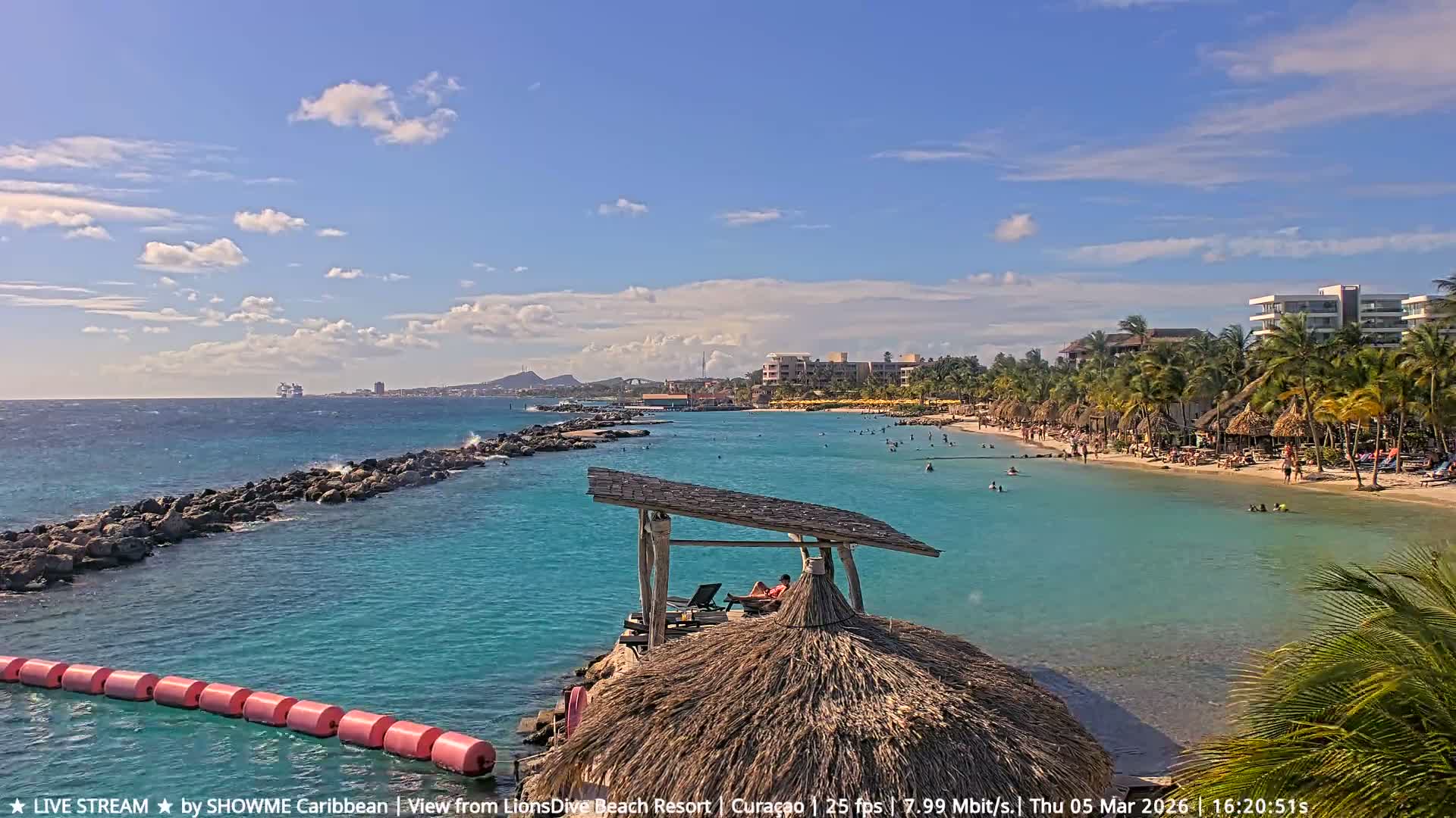 Carribean, Curacao, Mambo Beach  Live Cam - Willemstad, Curaçao, Netherland