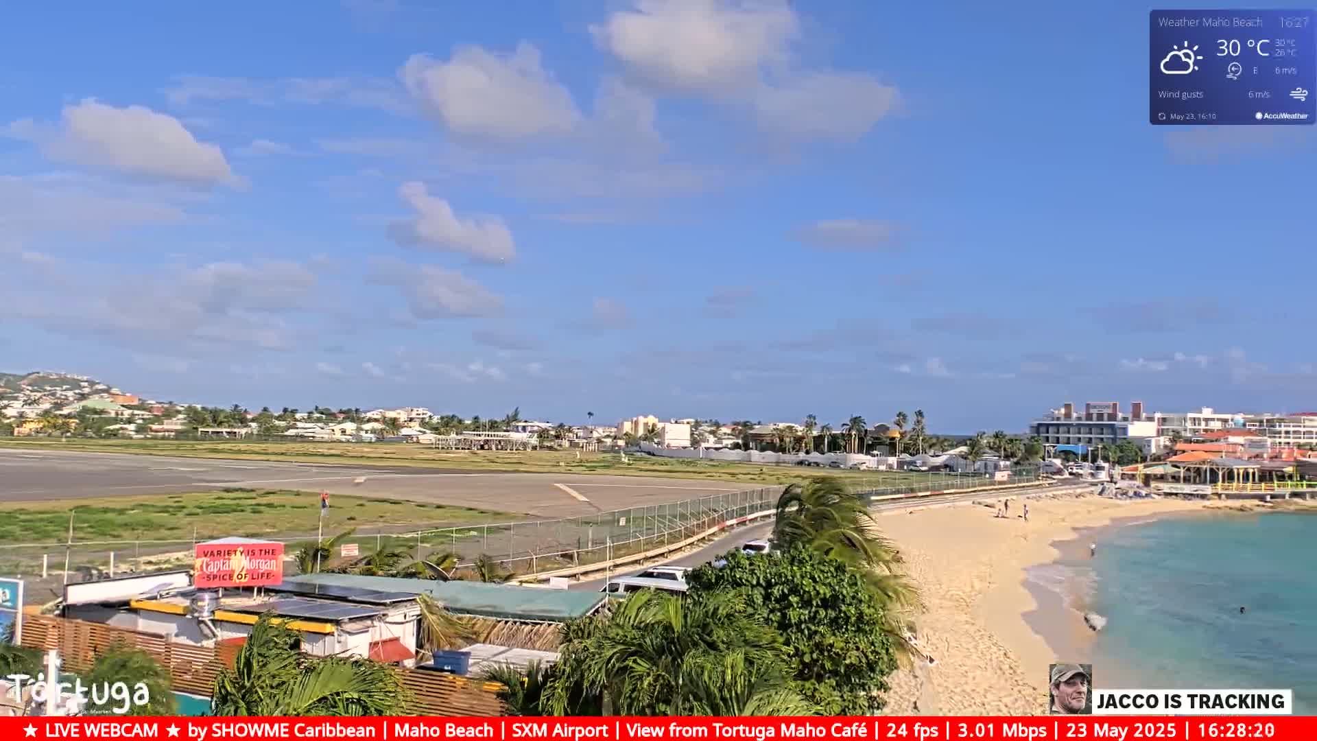 Carribean , Sint Maarten Princess Juliana International Airport SXM/TNCM & Maho Beach Live Cam - Simpson Bay, Sint Maarten, Netherland