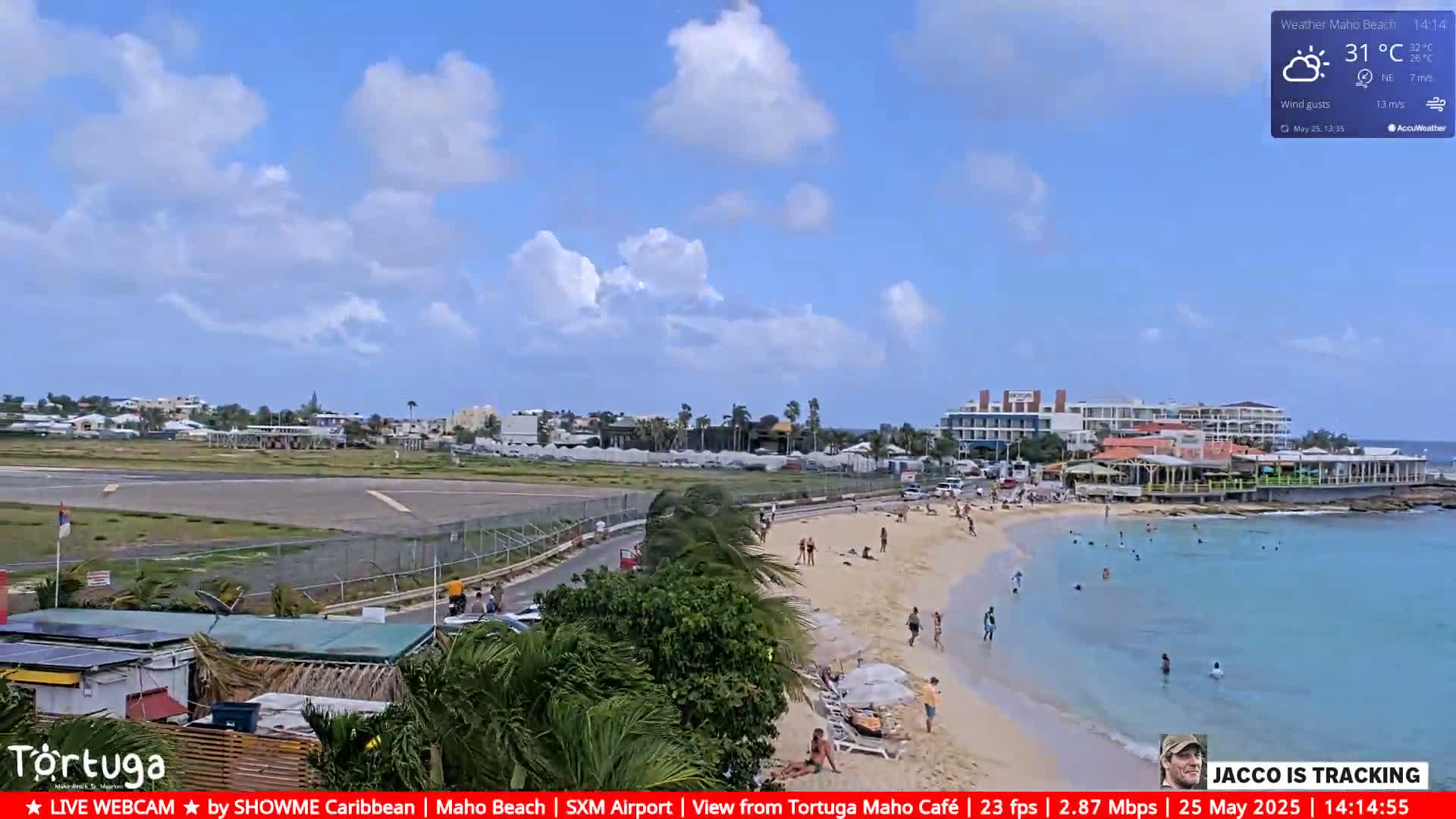 Carribean , Sint Maarten Princess Juliana International Airport SXM/TNCM & Maho Beach Live Cam - Simpson Bay, Sint Maarten, Netherland