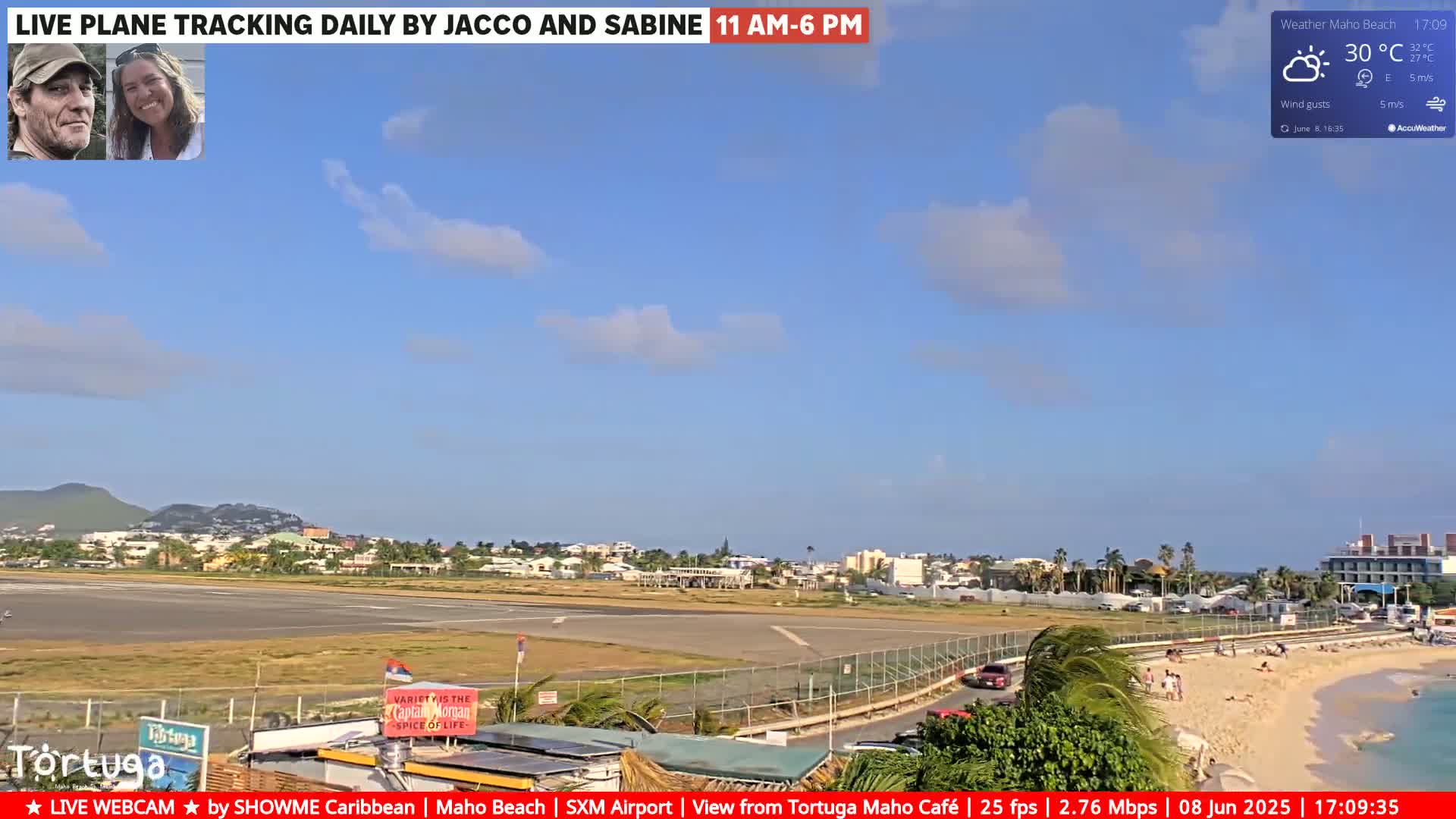 Carribean , Sint Maarten Princess Juliana International Airport SXM/TNCM & Maho Beach Live Cam - Simpson Bay, Sint Maarten, Netherland