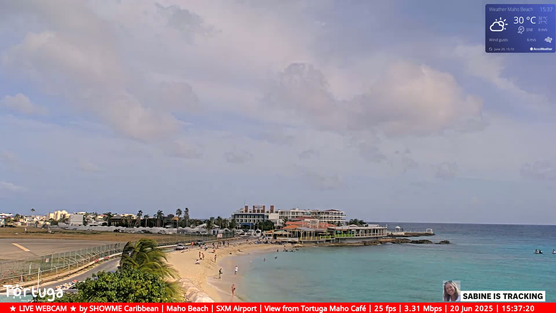 Carribean , Sint Maarten Princess Juliana International Airport SXM/TNCM & Maho Beach Live Cam - Simpson Bay, Sint Maarten, Netherland