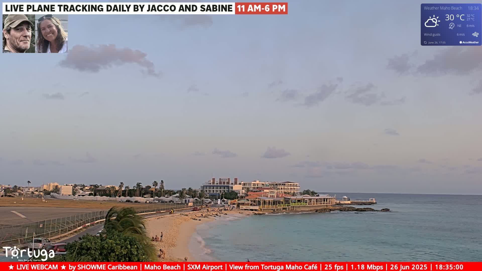 Carribean , Sint Maarten Princess Juliana International Airport SXM/TNCM & Maho Beach Live Cam - Simpson Bay, Sint Maarten, Netherland