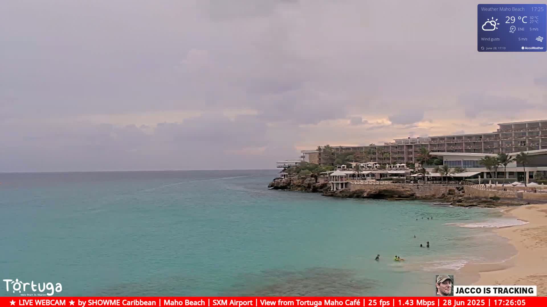 Carribean , Sint Maarten Princess Juliana International Airport SXM/TNCM & Maho Beach Live Cam - Simpson Bay, Sint Maarten, Netherland