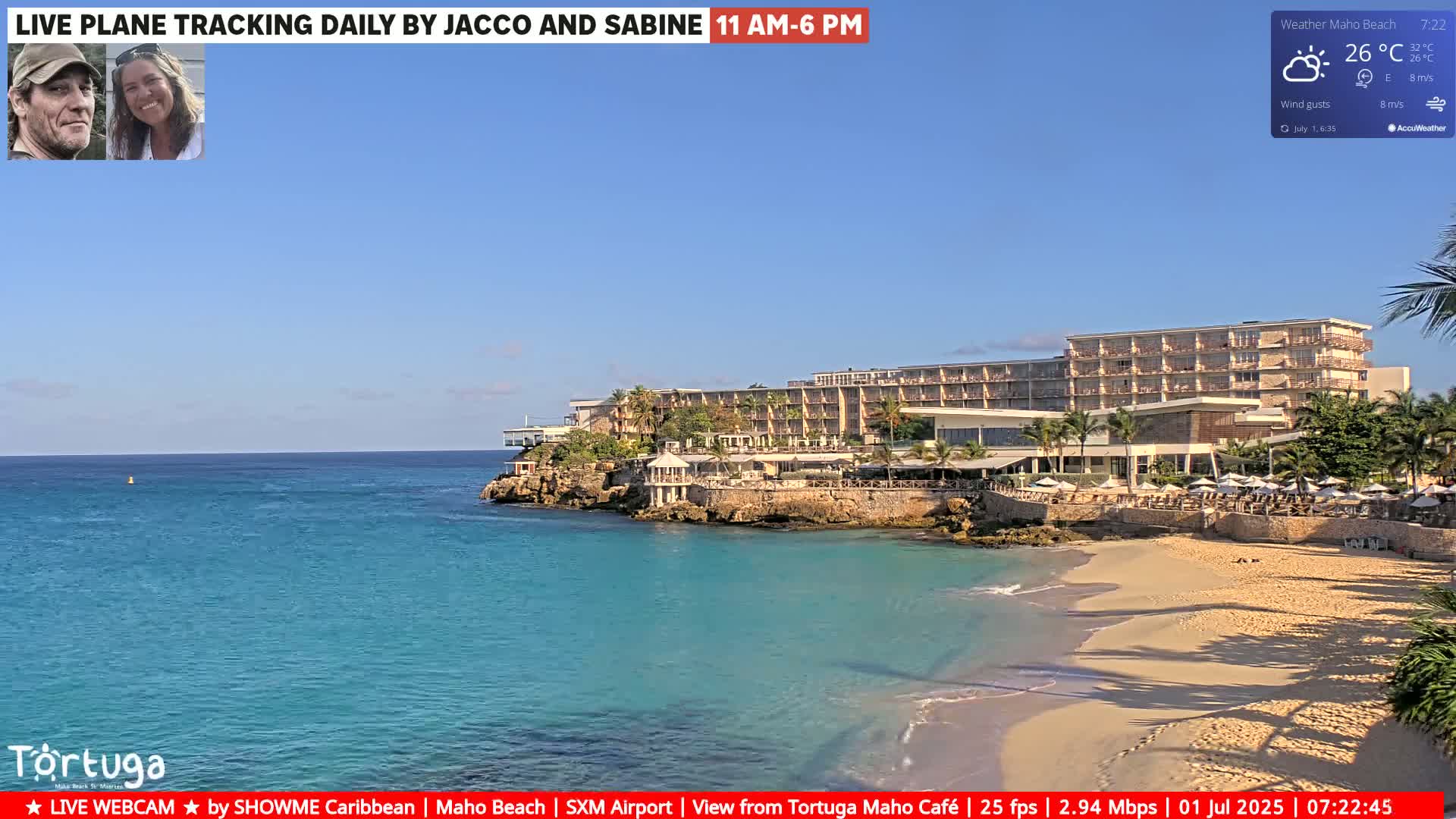 Carribean , Sint Maarten Princess Juliana International Airport SXM/TNCM & Maho Beach Live Cam - Simpson Bay, Sint Maarten, Netherland
