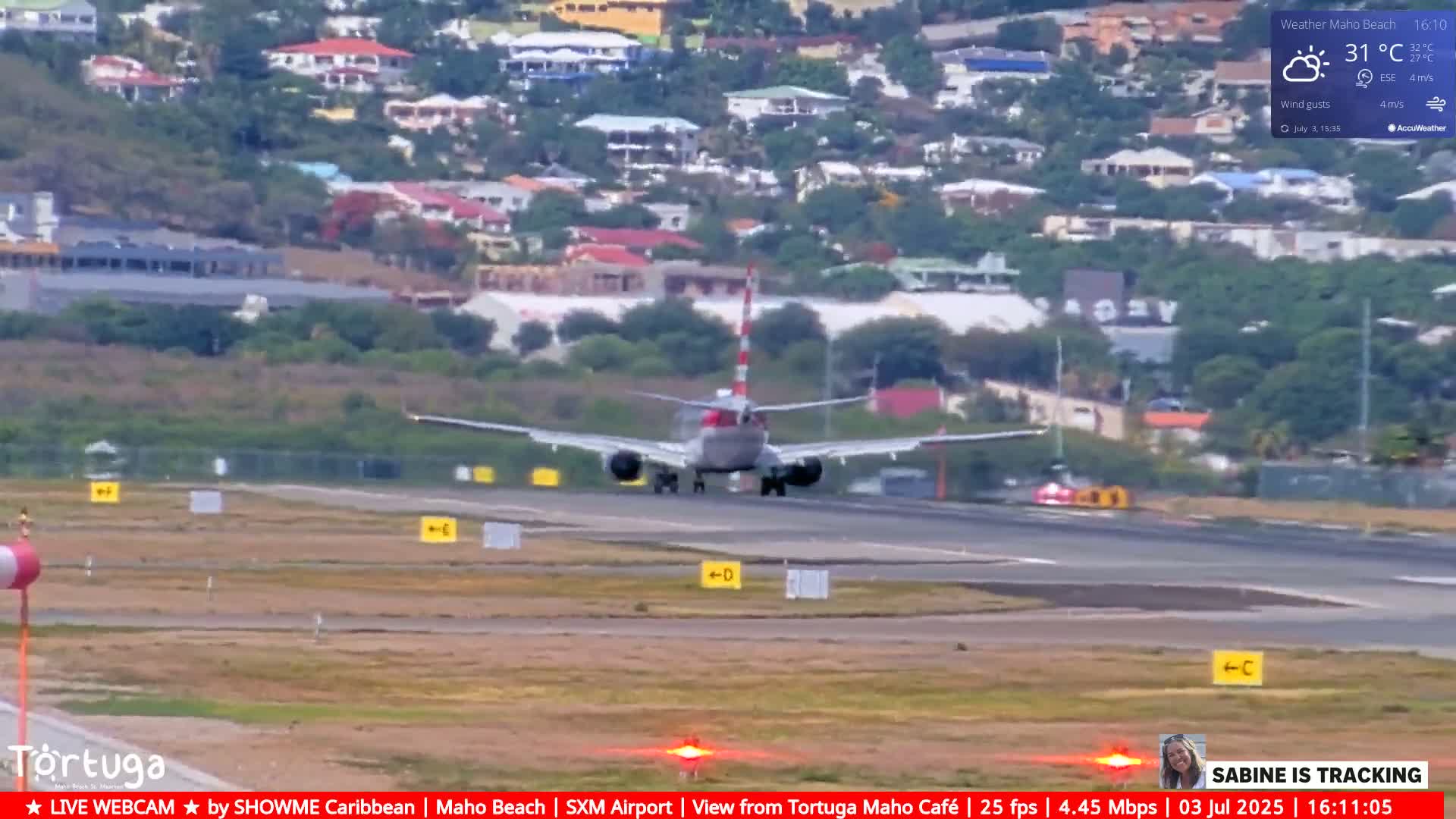 Carribean , Sint Maarten Princess Juliana International Airport SXM/TNCM & Maho Beach Live Cam - Simpson Bay, Sint Maarten, Netherland