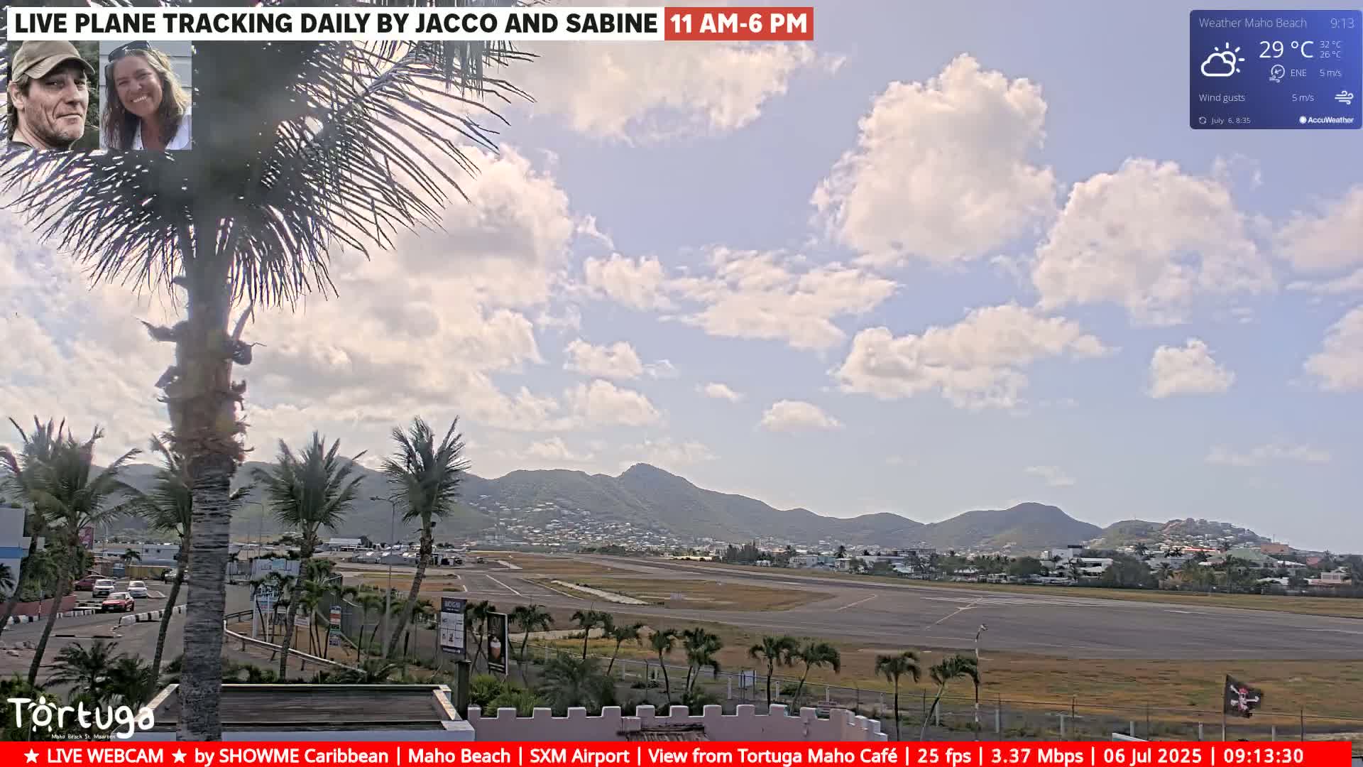 Carribean , Sint Maarten Princess Juliana International Airport SXM/TNCM & Maho Beach Live Cam - Simpson Bay, Sint Maarten, Netherland