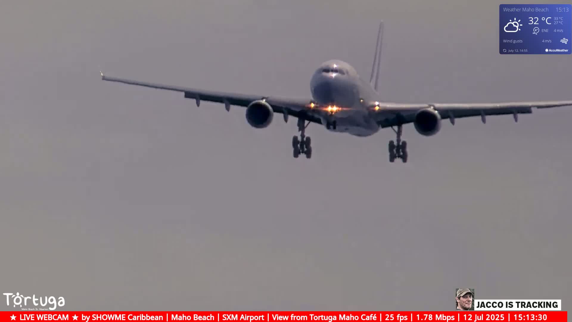 Carribean , Sint Maarten Princess Juliana International Airport SXM/TNCM & Maho Beach Live Cam - Simpson Bay, Sint Maarten, Netherland