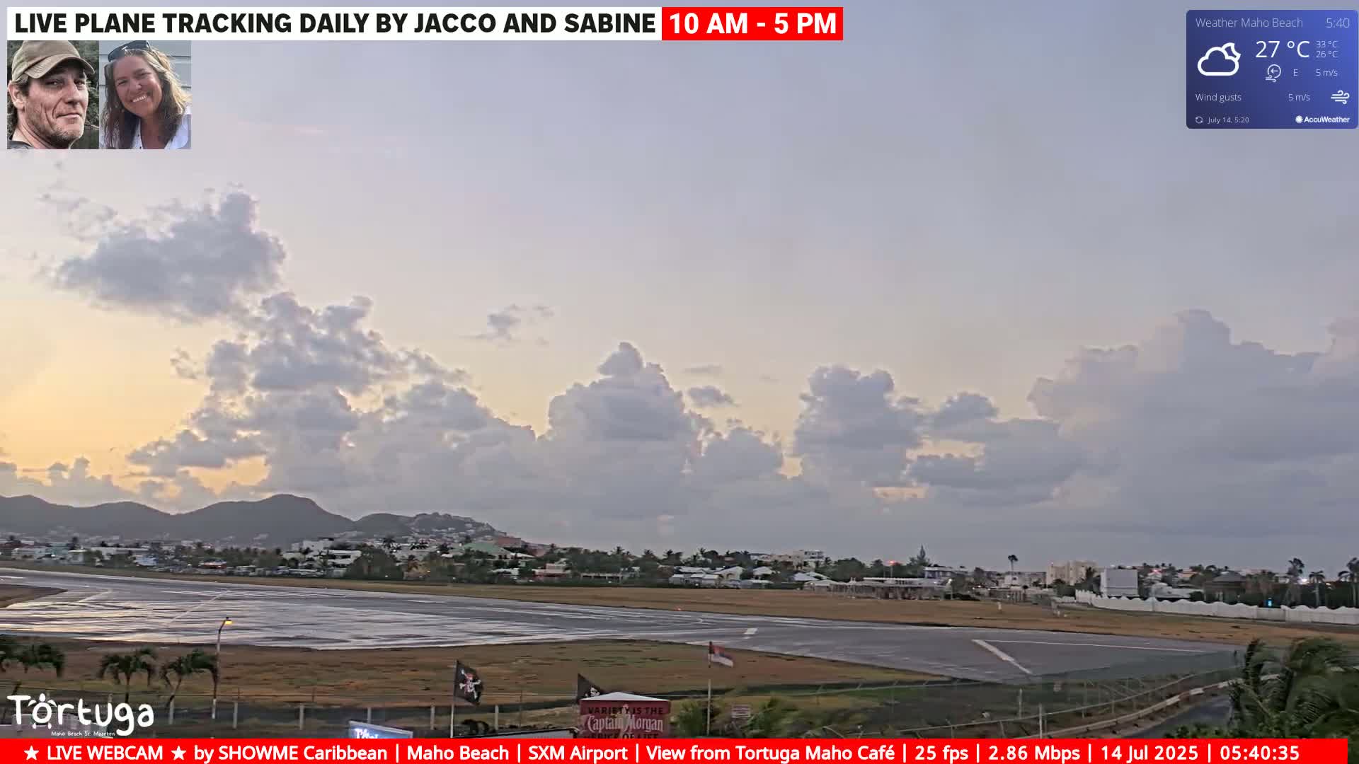 Carribean , Sint Maarten Princess Juliana International Airport SXM/TNCM & Maho Beach Live Cam - Simpson Bay, Sint Maarten, Netherland